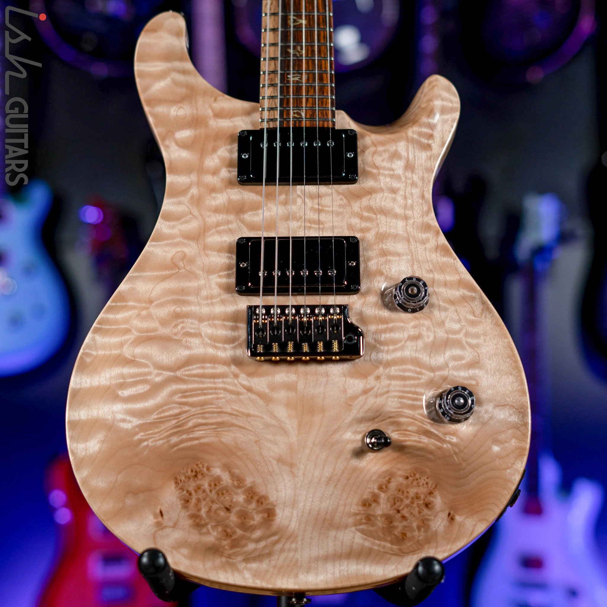 2021 PRS Wood Library Custom 24 10 Top Quilt Torrefied Maple Neck Natural Gloss
