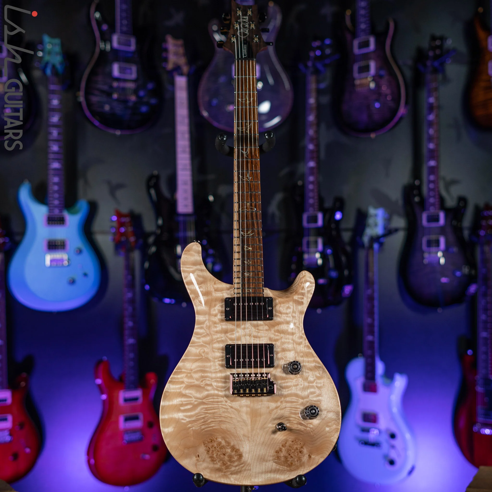 2021 PRS Wood Library Custom 24 10 Top Quilt Torrefied Maple Neck Natural Gloss - Image 2