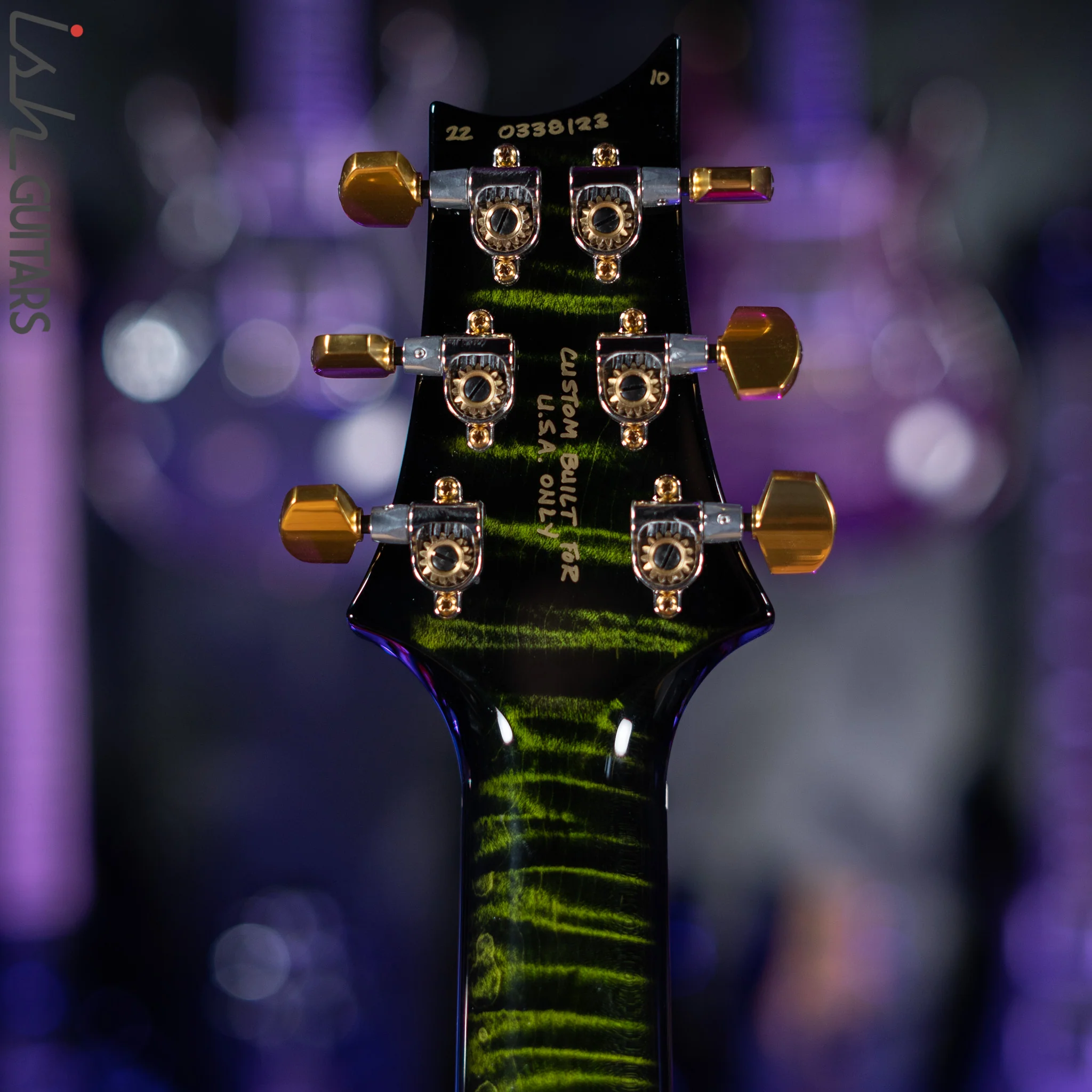 PRS Wood Library Modern Eagle V 10-Top Quilt Jade Green Smoked Burst Wrap - Image 12
