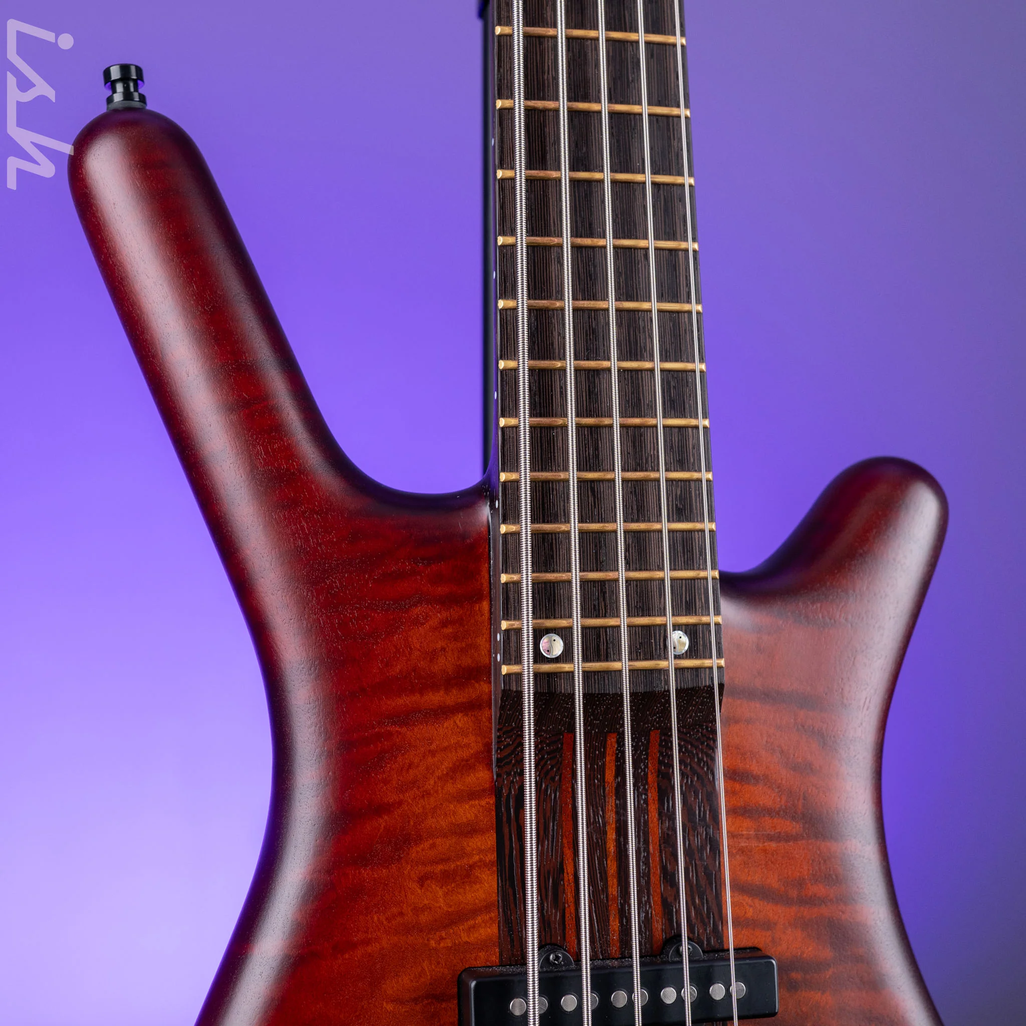 2022 Warwick Streamette 5 Masterbuilt 33/35 Special Amberburst Transparent Satin Finish - Image 3