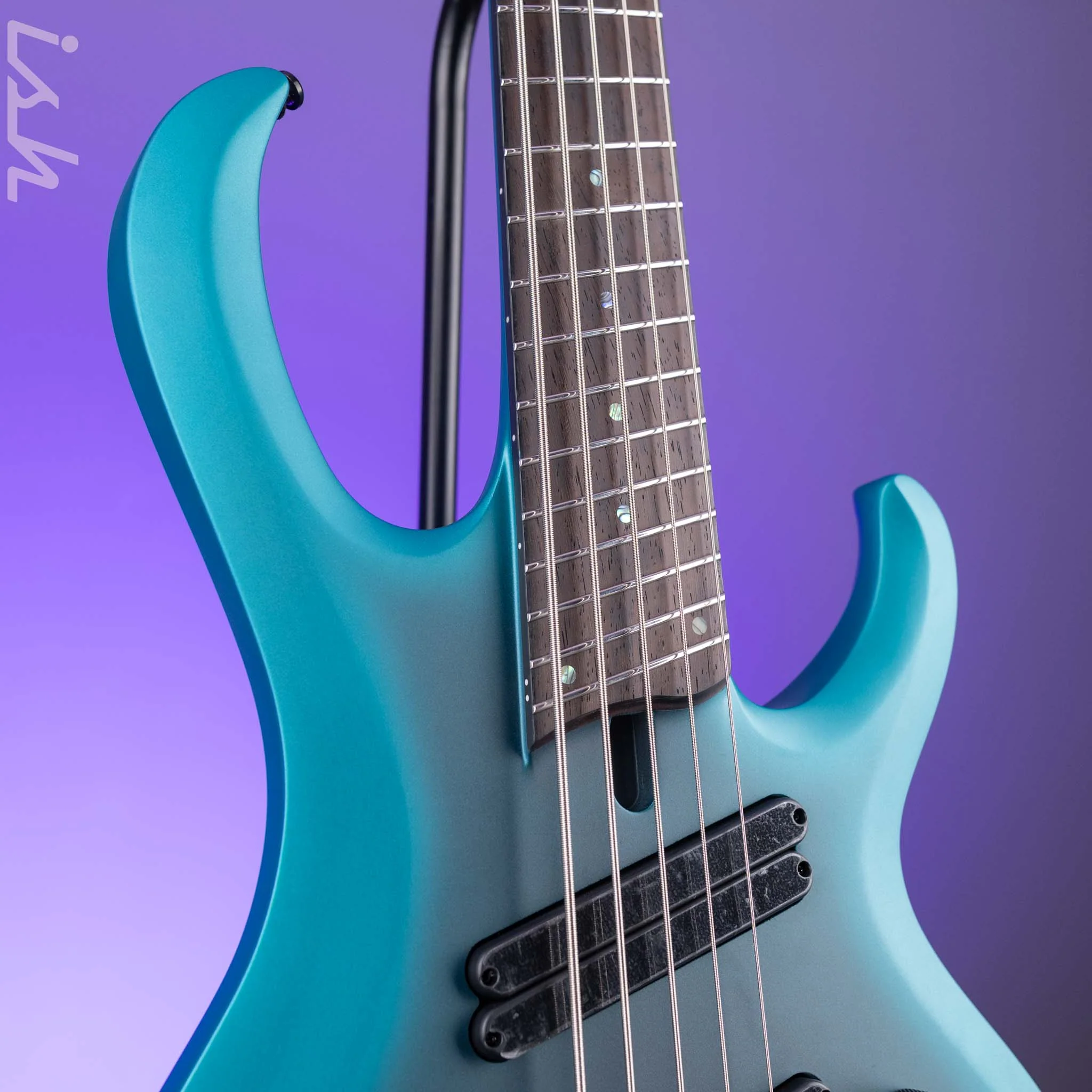 Ibanez BTB605MS Multi-Scale 5-String Bass Cerulean Aura Burst Matte Demo - Image 3