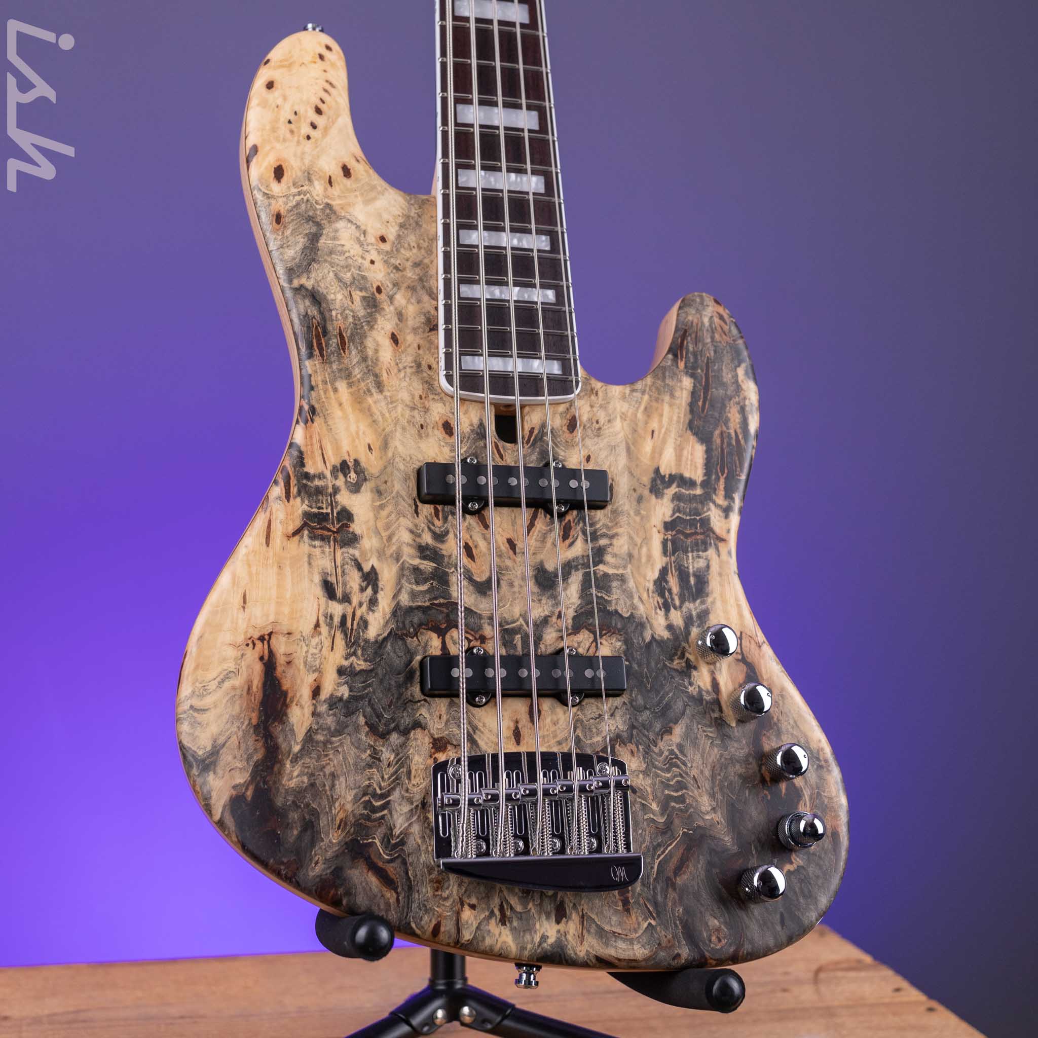 2023 Mayones Jabba Custom 5 Buckeye Burl Trans Natural Satin