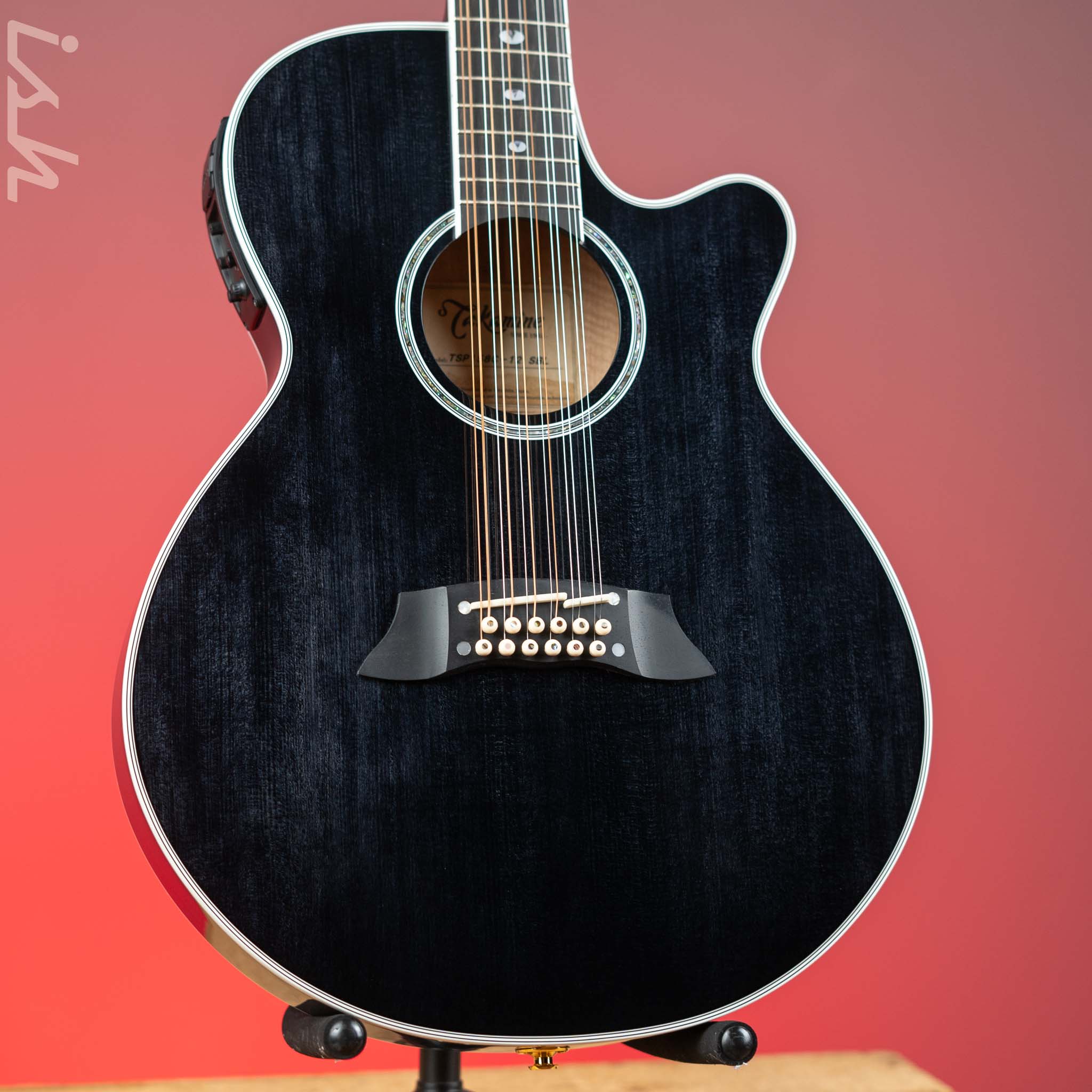 Takamine Thinline TSP158C-12 12-String Acoustic-Electric Guitar See-Through Black Demo