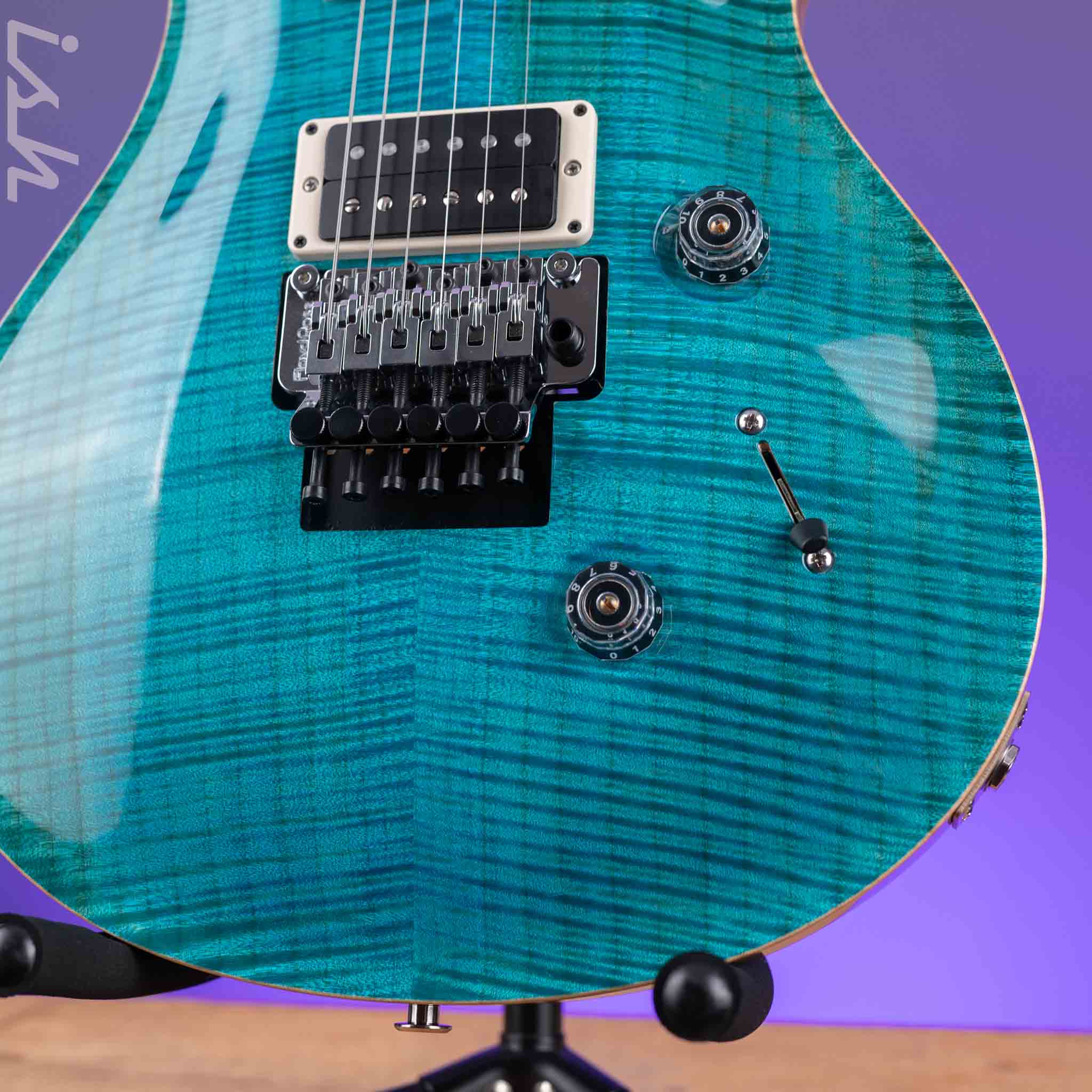 2024 PRS Custom 24 Floyd 10-Top Maple Neck Ebony Fretboard Carroll Blue - Image 4