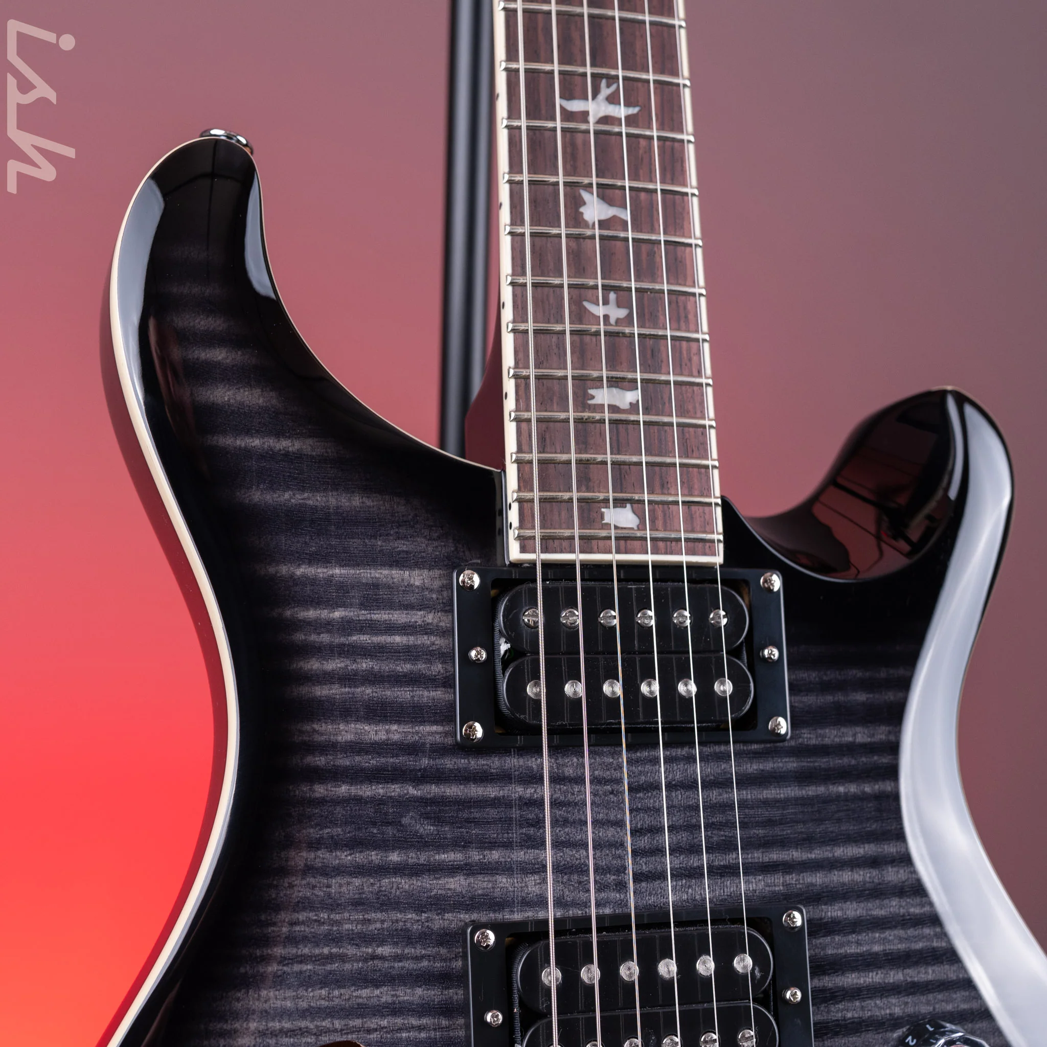 2024 PRS SE Custom 24 Semi-Hollow Piezo Charcoal Burst - Image 3