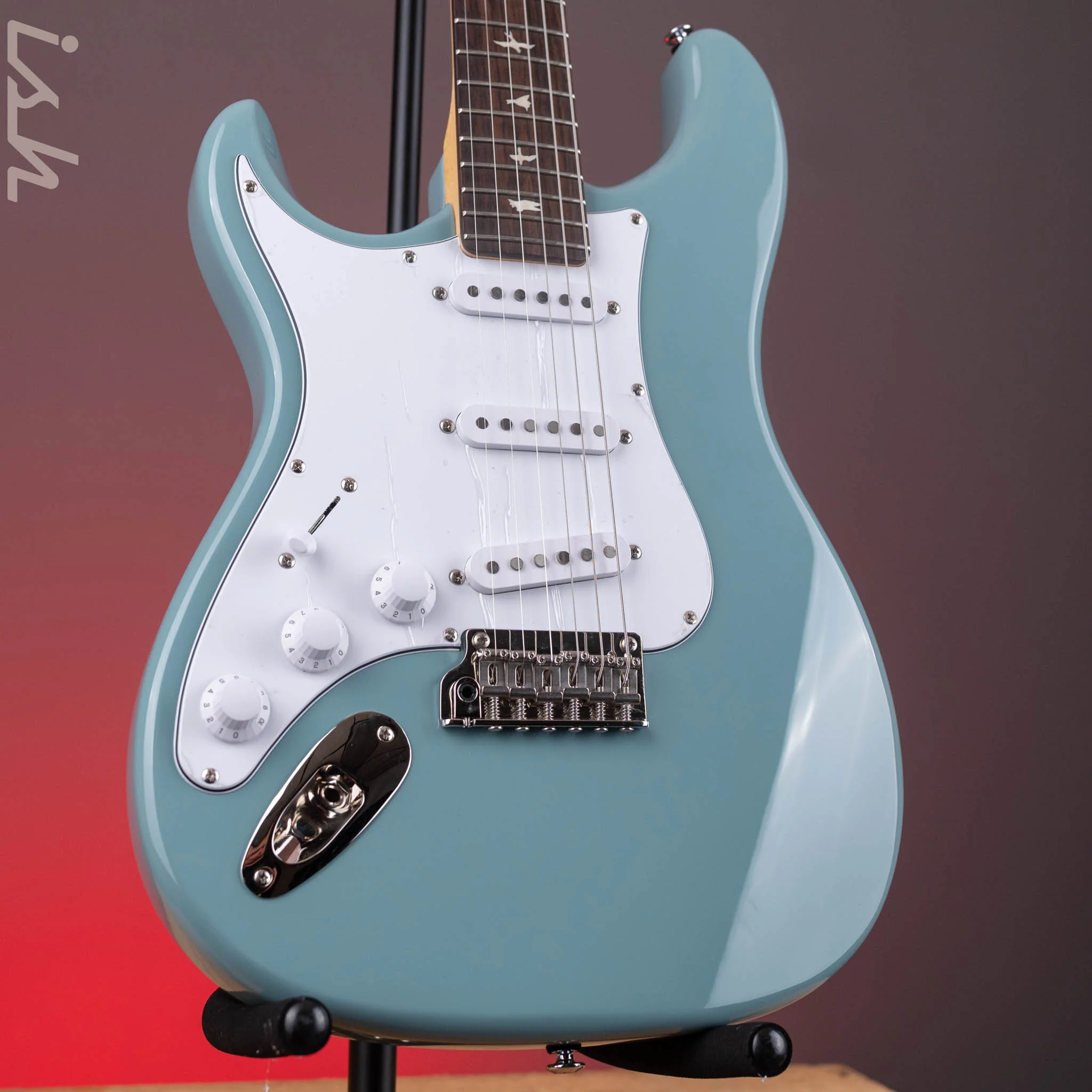 2024 PRS SE Silver Sky Lefty Stone Blue - Rosewood Board