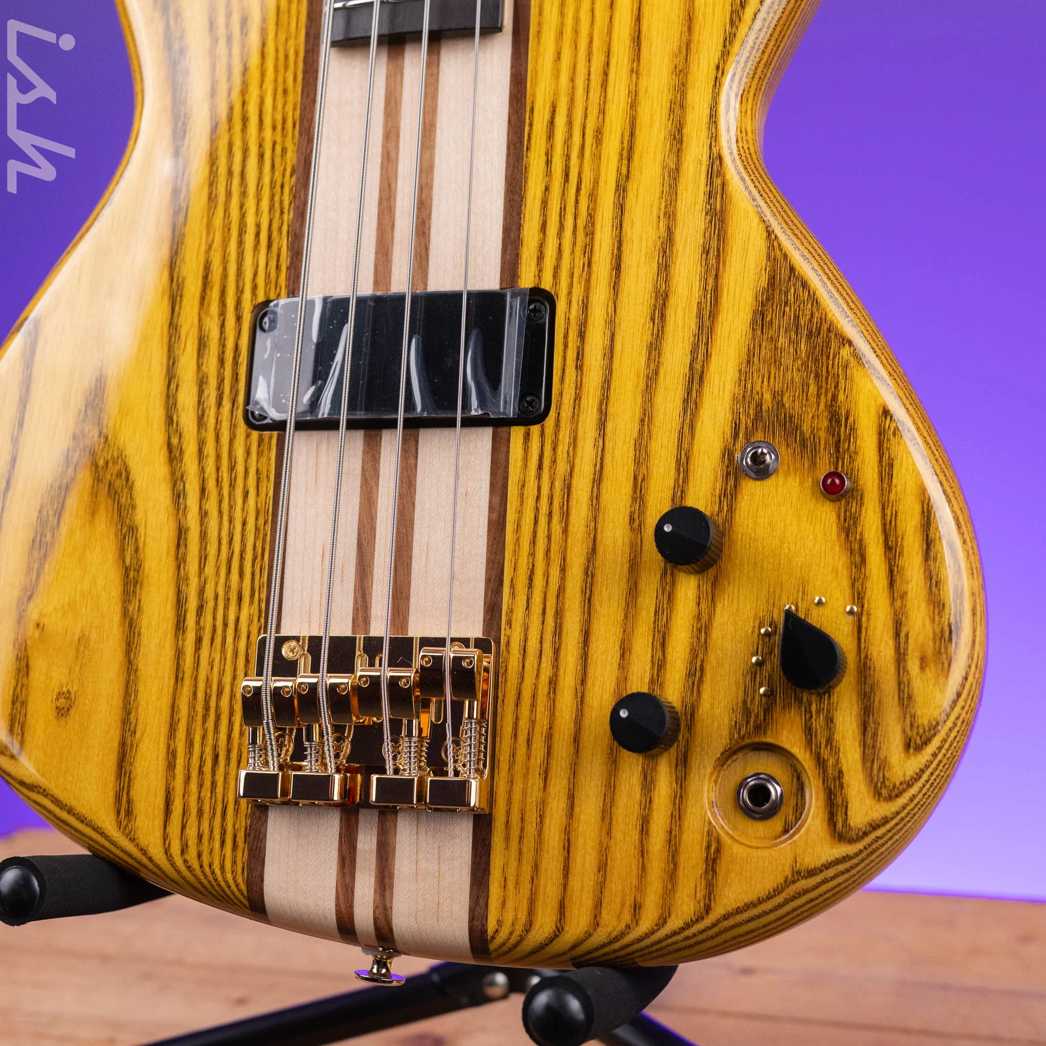 Aria Pro II SB-1000 4-String Bass Natural Oak Demo - Image 4