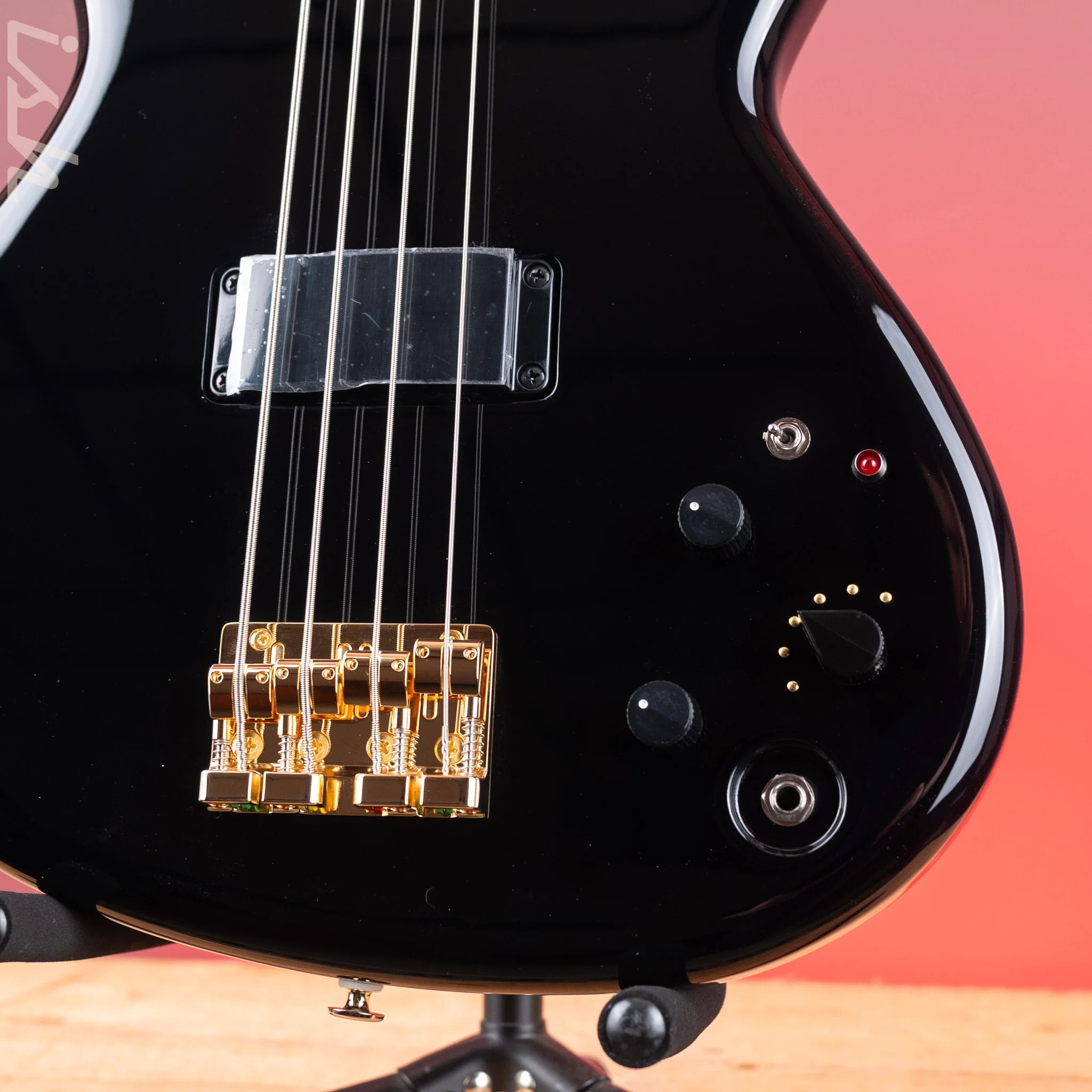 Aria Pro II SB-1000 4-String Bass Solid Black - Image 5