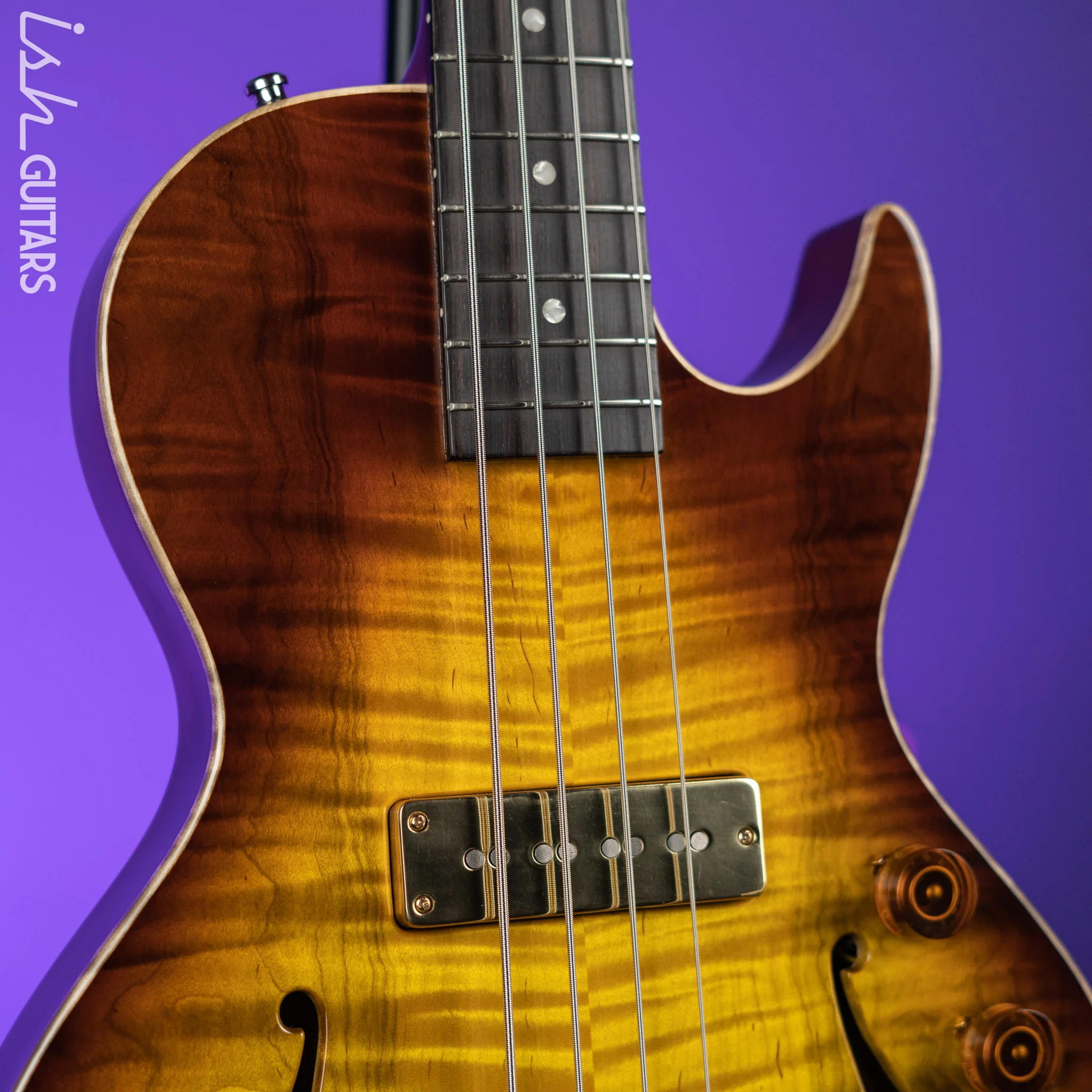 B&G Big Sister 4-String Bass Sunburst Tobacco Burst - Image 3