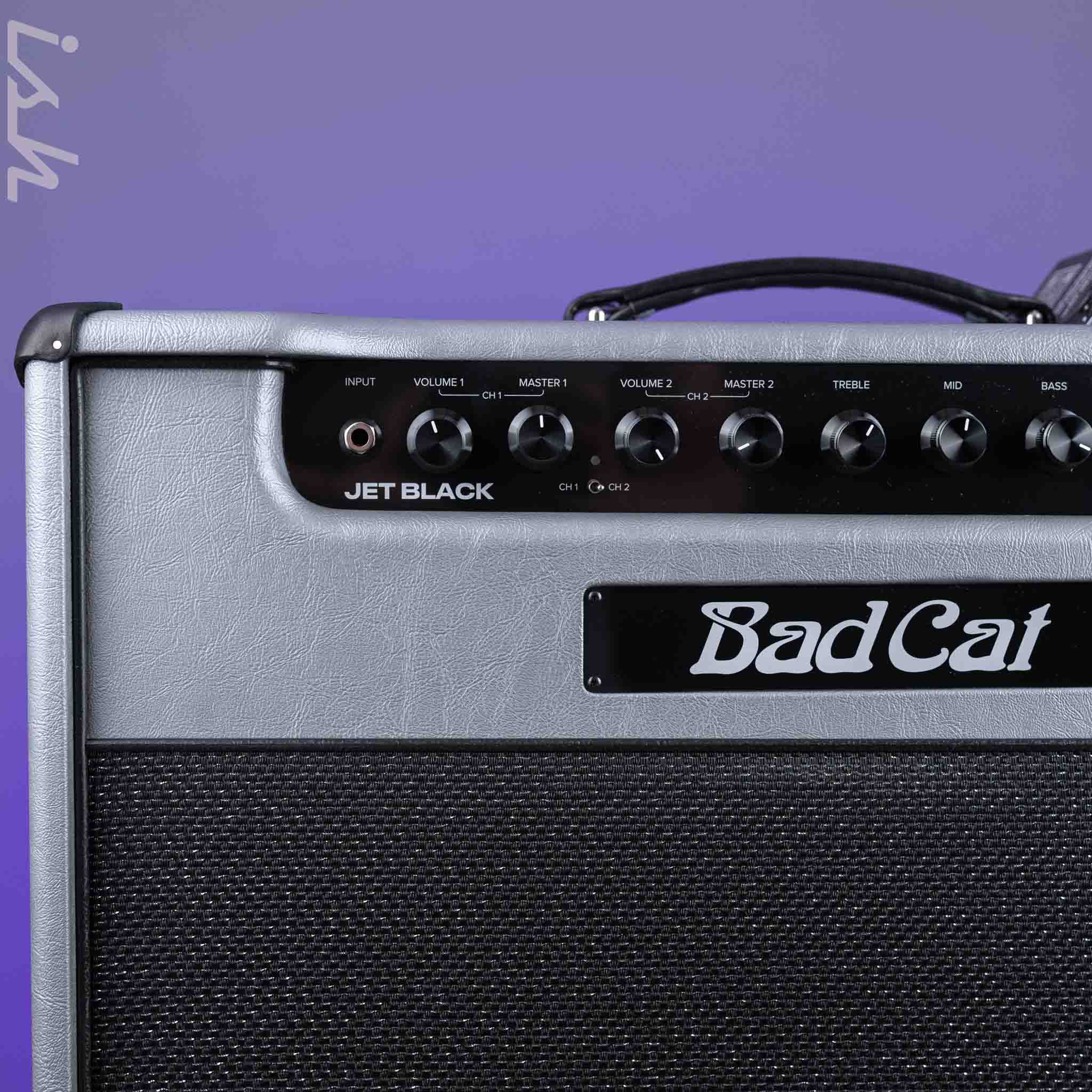 Bad Cat Jet Black Combo Silver Taurus/ Black Piping/ Black Sparkle Grill Custom Tolex Demo - Image 2