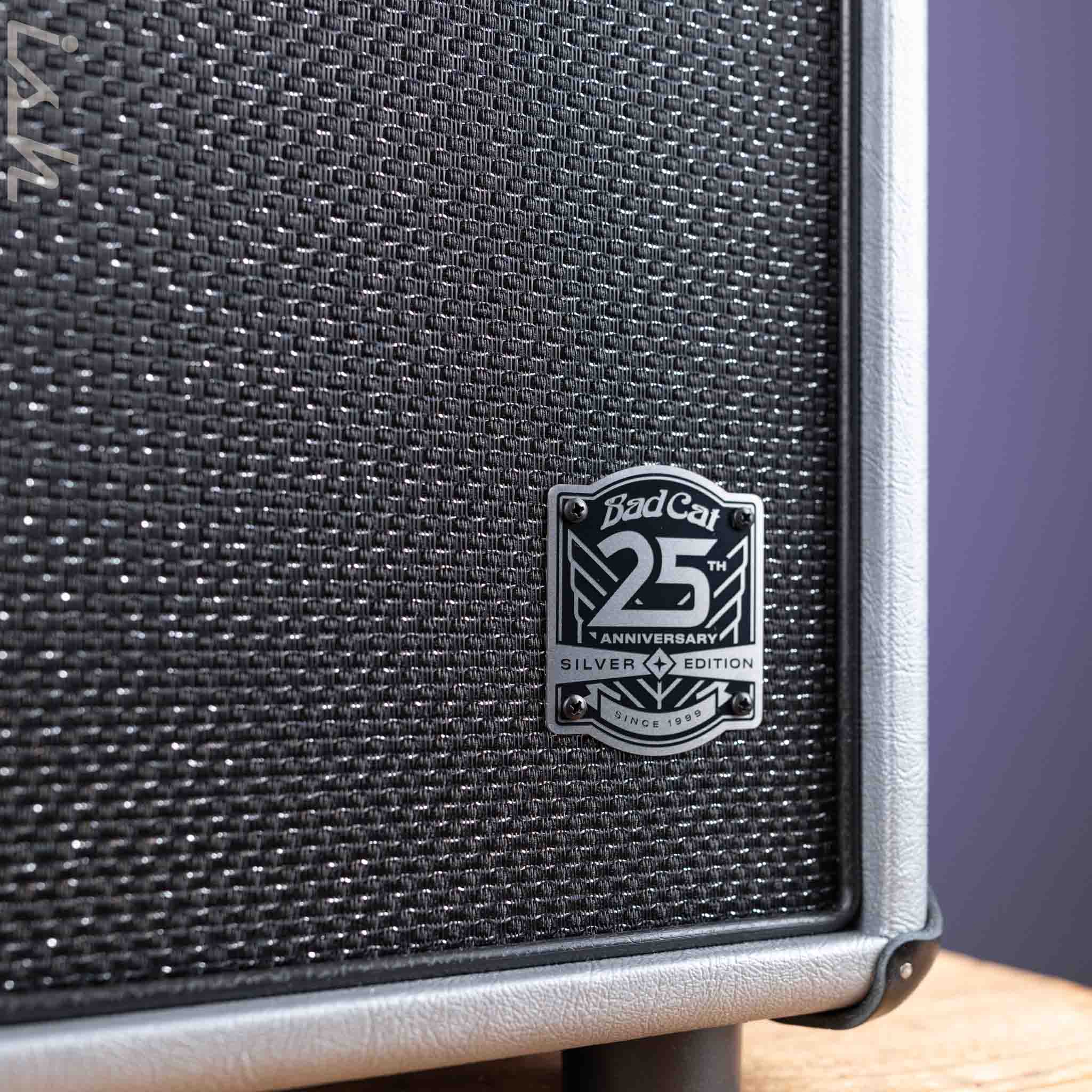 Bad Cat Jet Black Combo Silver Taurus/ Black Piping/ Black Sparkle Grill Custom Tolex Demo - Image 4
