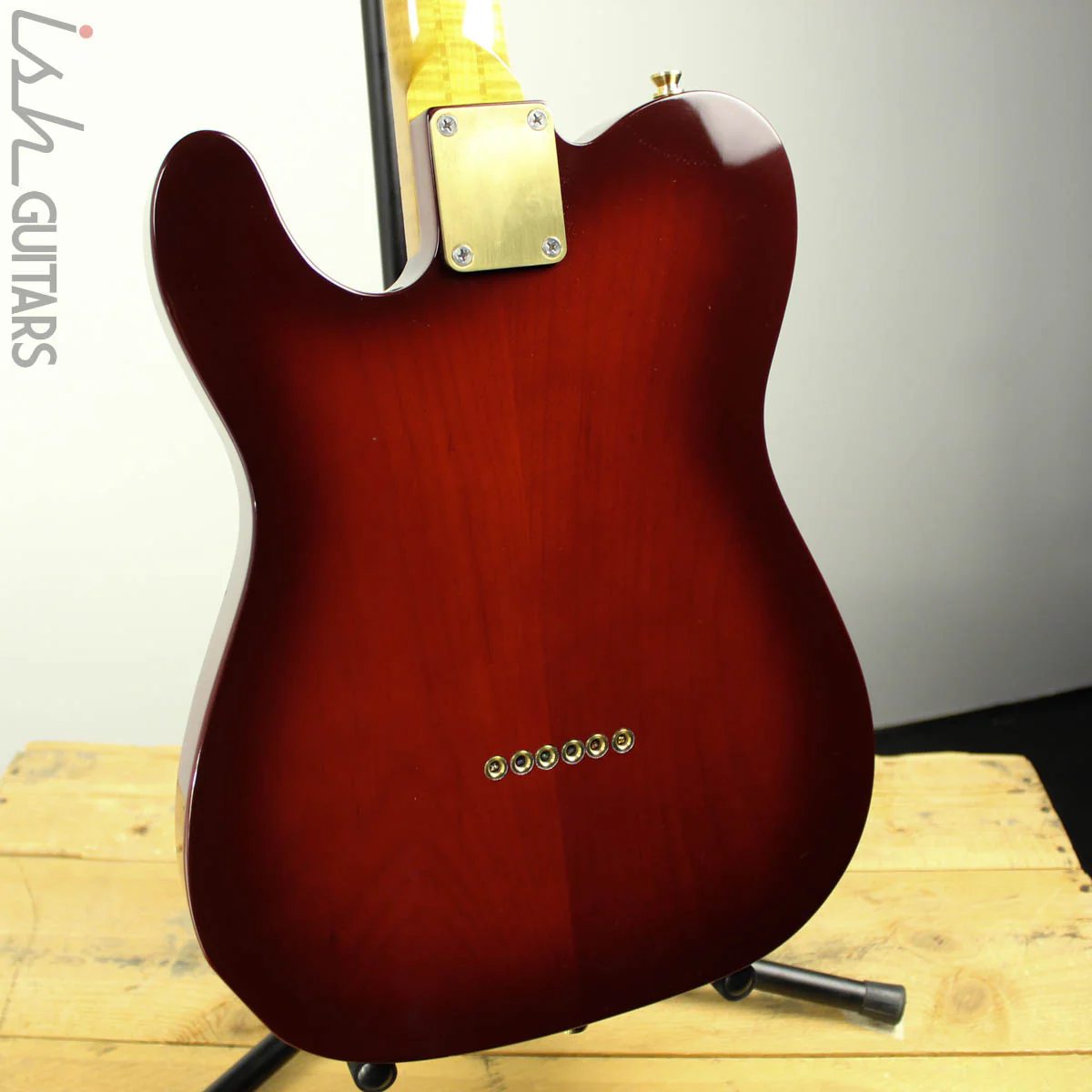 Bruton Guitars T-Style Burl Top Cherryburst - Image 11