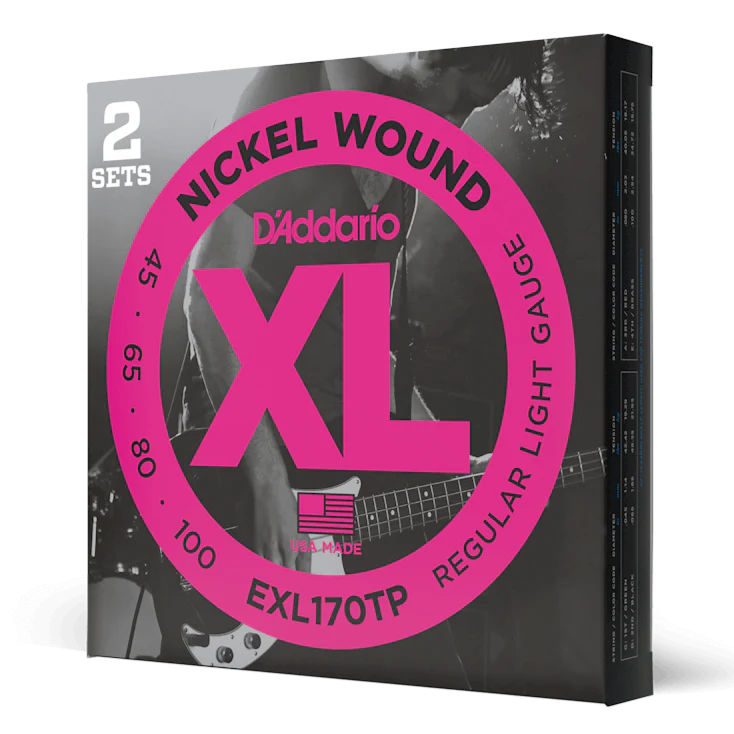 D’Addario EXL170TP Nickel Wound Regular Light Gauge Bass Strings 45/100 2 Sets