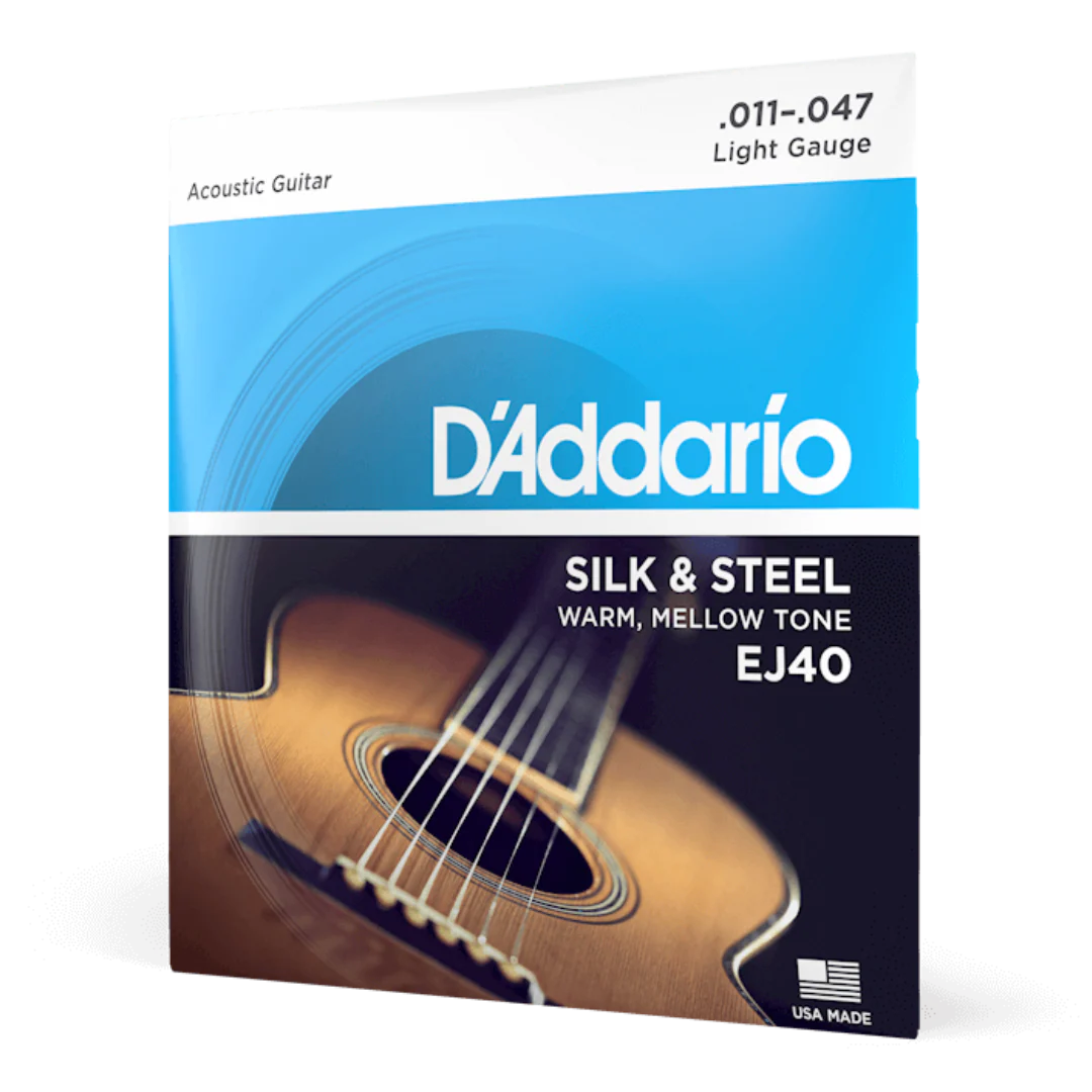 D’Addario Silk & Steel EJ40 11-47 Light Acoustic Guitar Strings