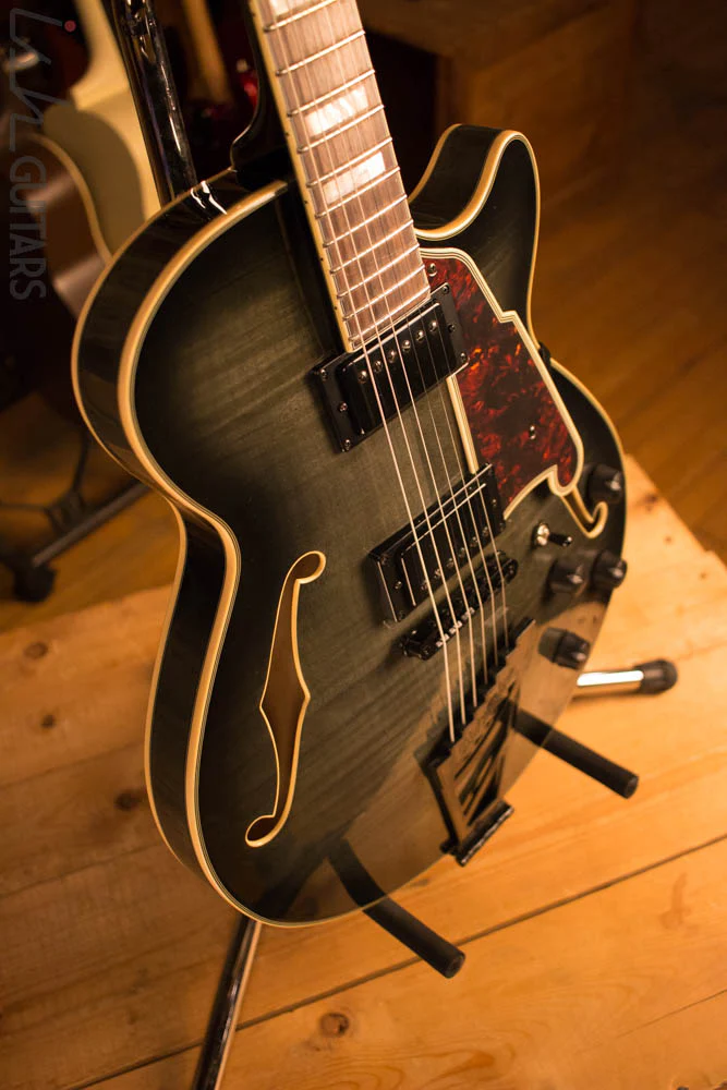 D’Angelico Excel EX-SS Laminated Flame Maple Grey Black Store Demo - Image 6