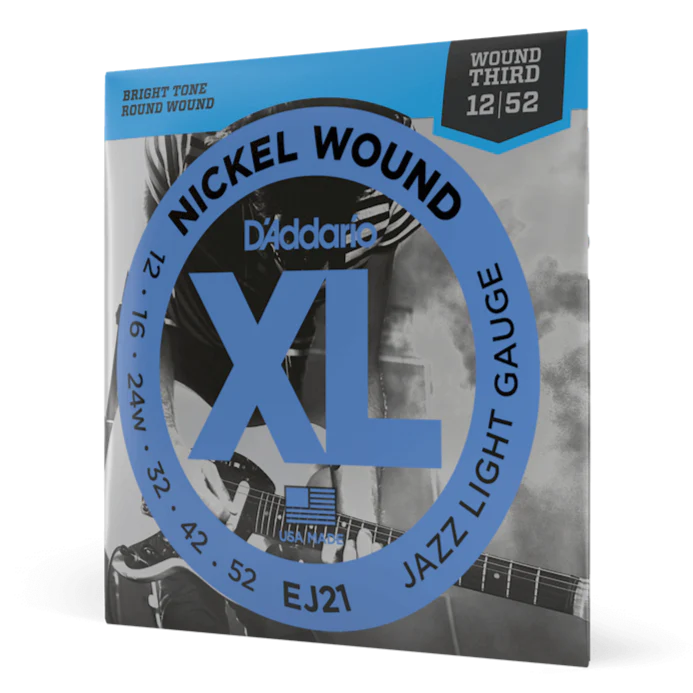 D'Addario EJ21 XL Nickel Wound Electric Guitar Strings - .012-.052 Jazz Light Wound