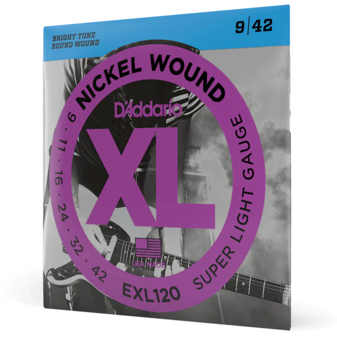 D'Addario EXL120 XL Nickel Wound Electric Guitar Strings - .009-.042 Super Light