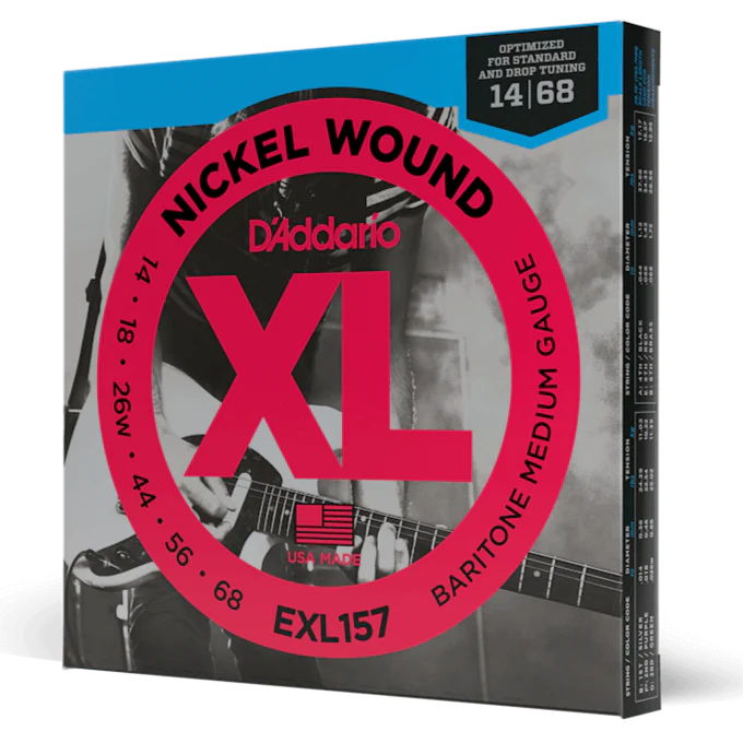 D'Addario EXL157 XL Nickel Wound Electric Baritone Guitar Strings - .014-.068 Medium