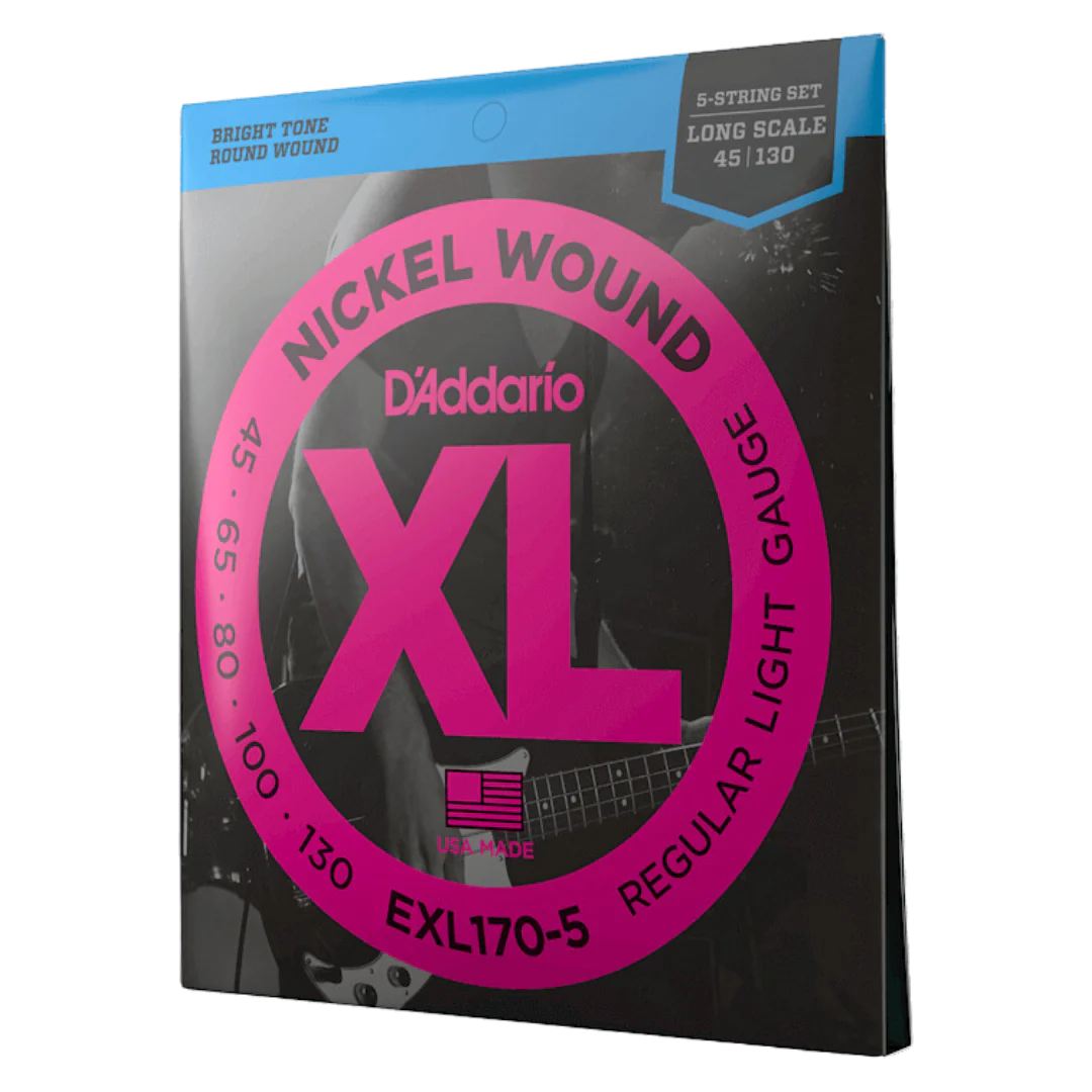 D'Addario EXL170-5 Nickel Wound Bass Guitar Strings - .045-130