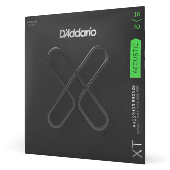 D'Addario XTAPB1670 XT Phosphor Bronze Coated Baritone Acoustic Guitar Strings - .016-.070 Medium