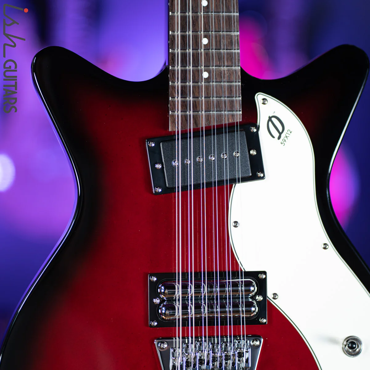 Danelectro 59x12 12-String Electric Guitar Red Burst - Image 3