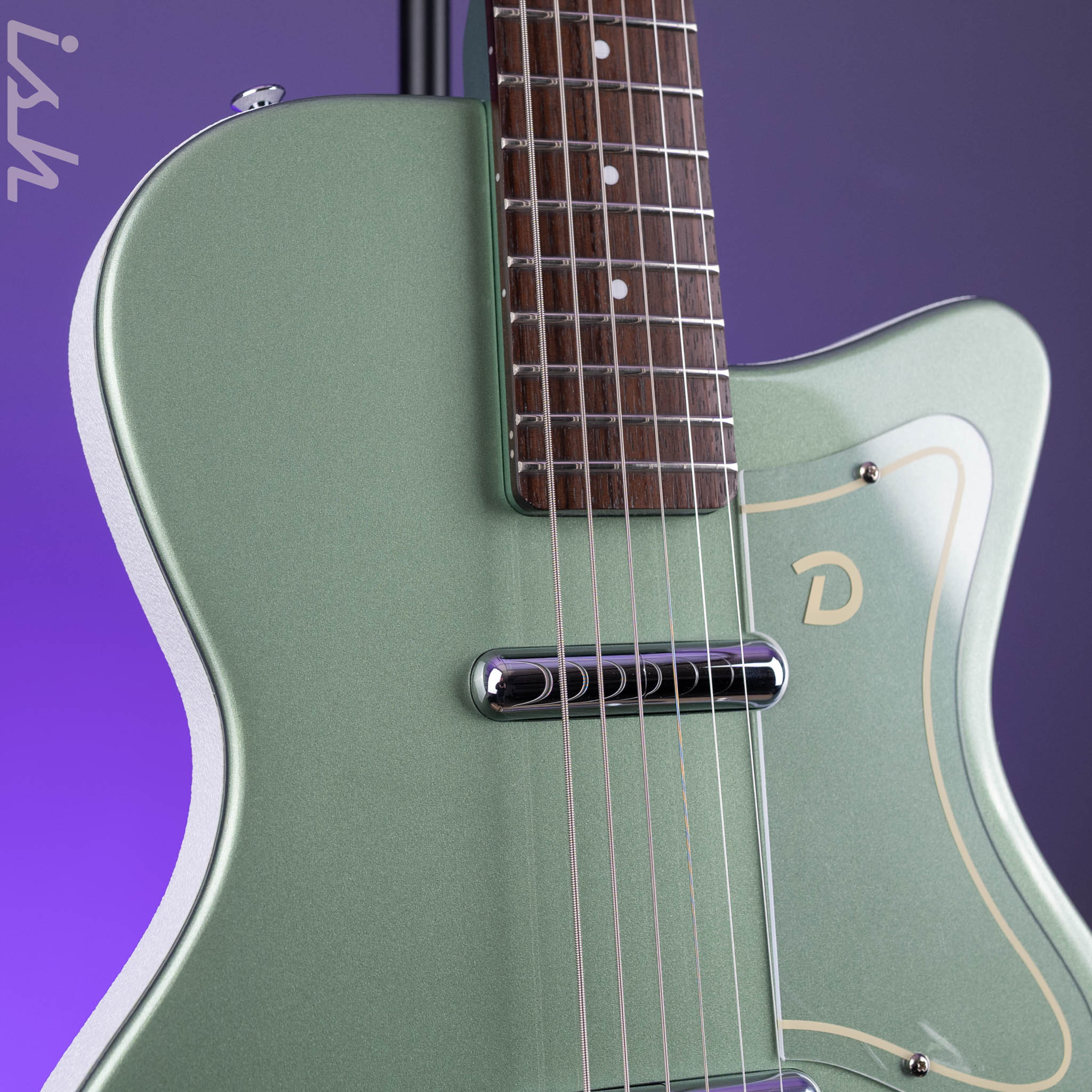 Danelectro D-56 Baritone Electric Guitar Olive Metallic *Ish Guitars Exclusive* Demo - Image 4