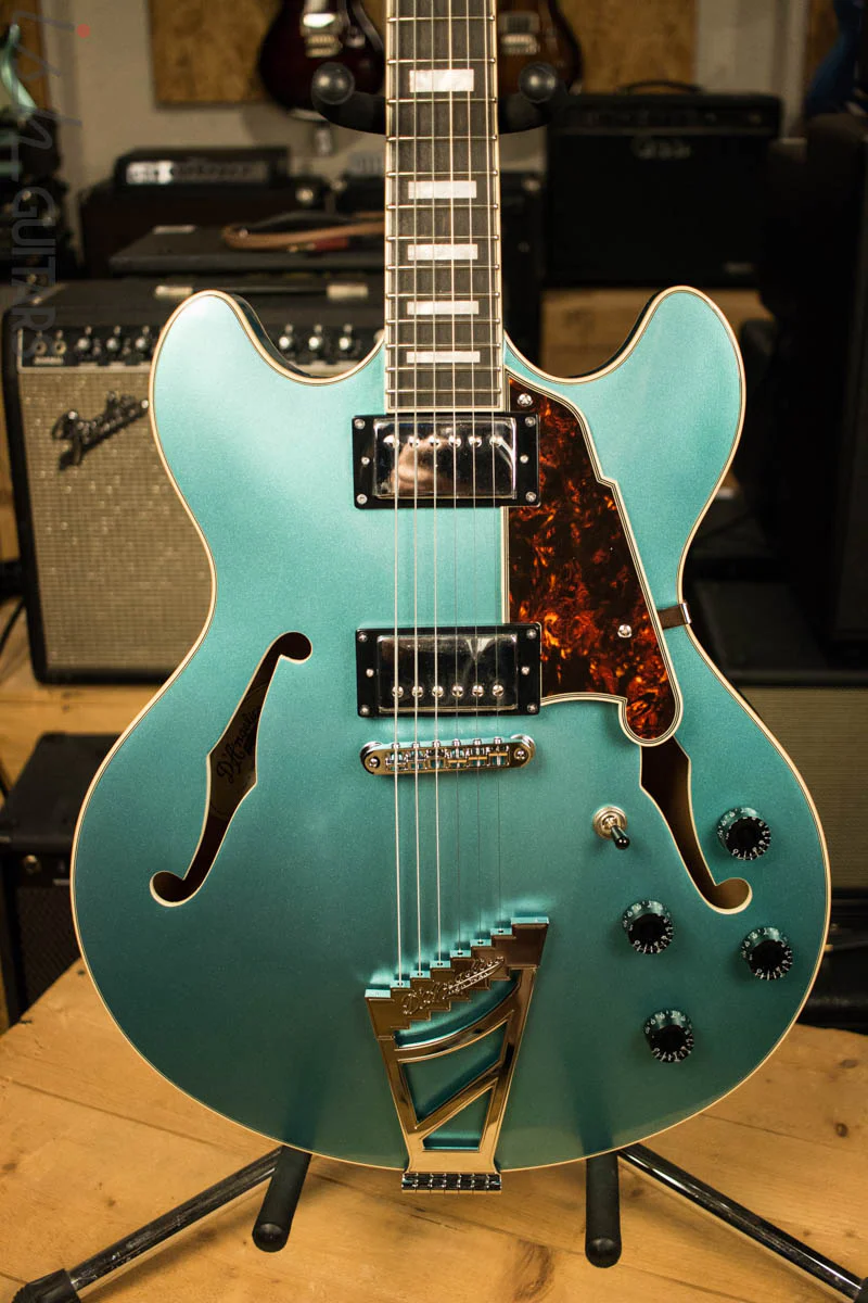 D'angelico Premier DC Ocean Turquoise Semi-Hollow Double Cutaway Electric Guitar