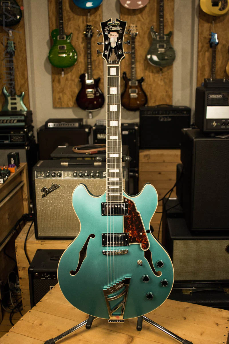 D'angelico Premier DC Ocean Turquoise Semi-Hollow Double Cutaway Electric Guitar - Image 2