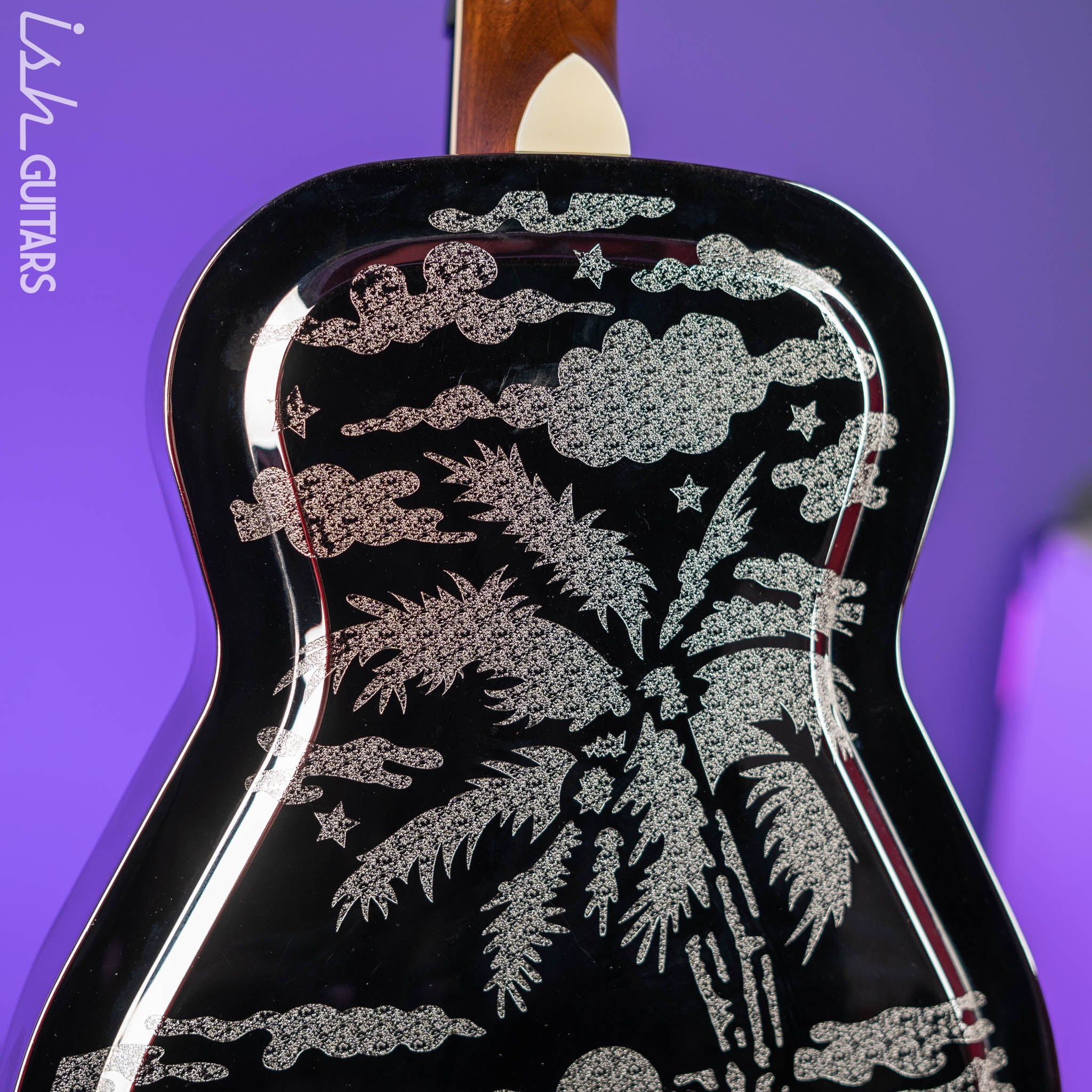Dean Thin Body Acoustic-Electric Resonator Etched Chrome Gold - Image 11