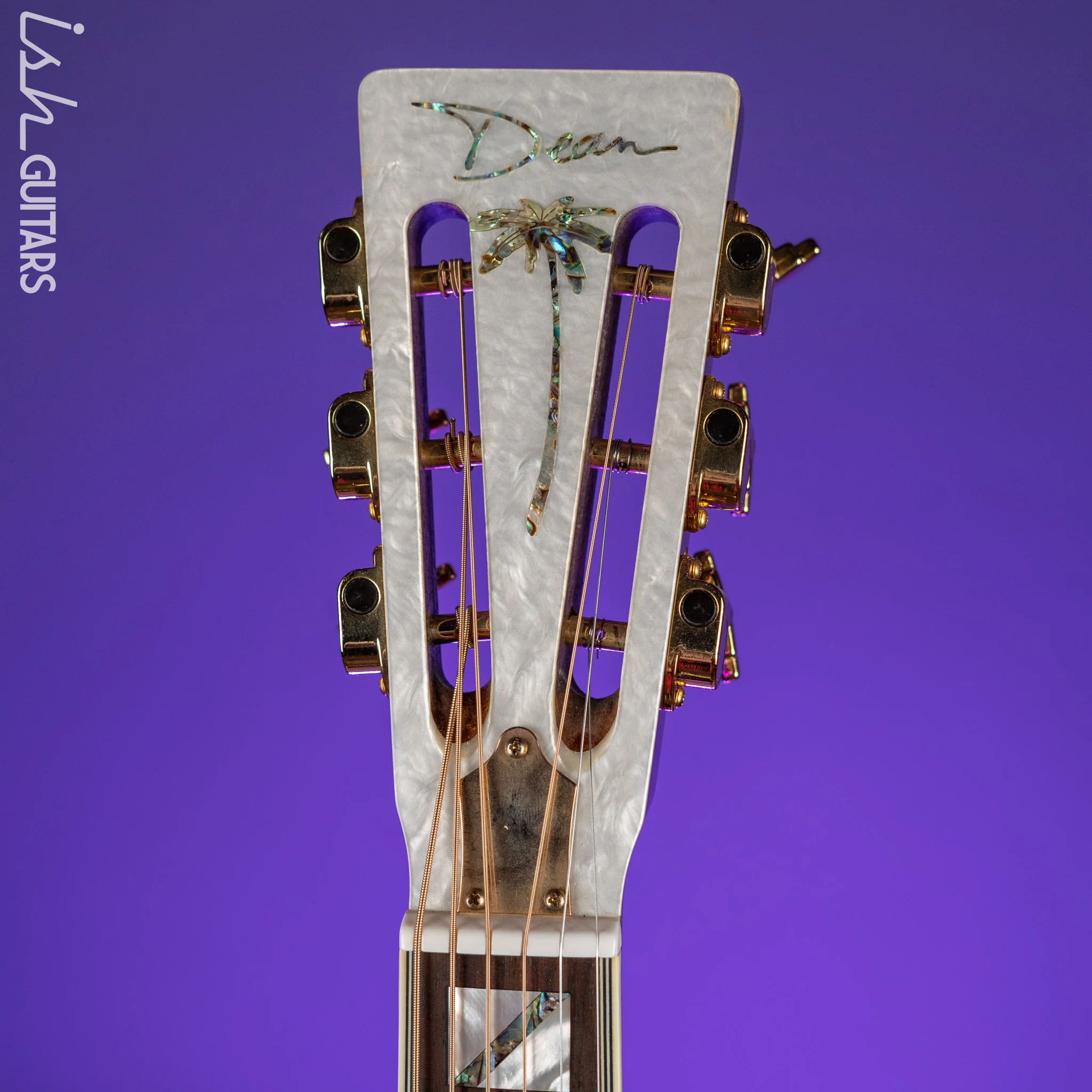 Dean Thin Body Acoustic-Electric Resonator Etched Chrome Gold - Image 7