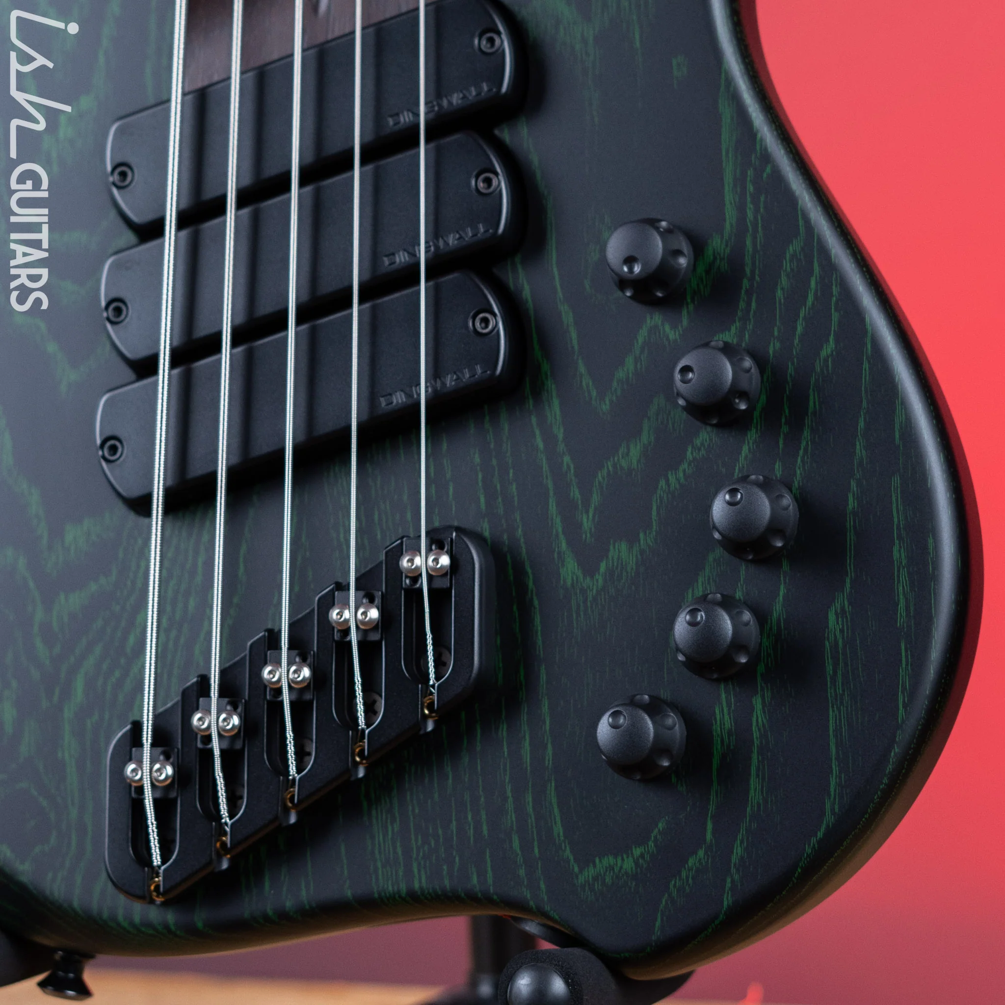 Dingwall ABZ 5-String Bass Black with Green Ceruse Satin - Image 4