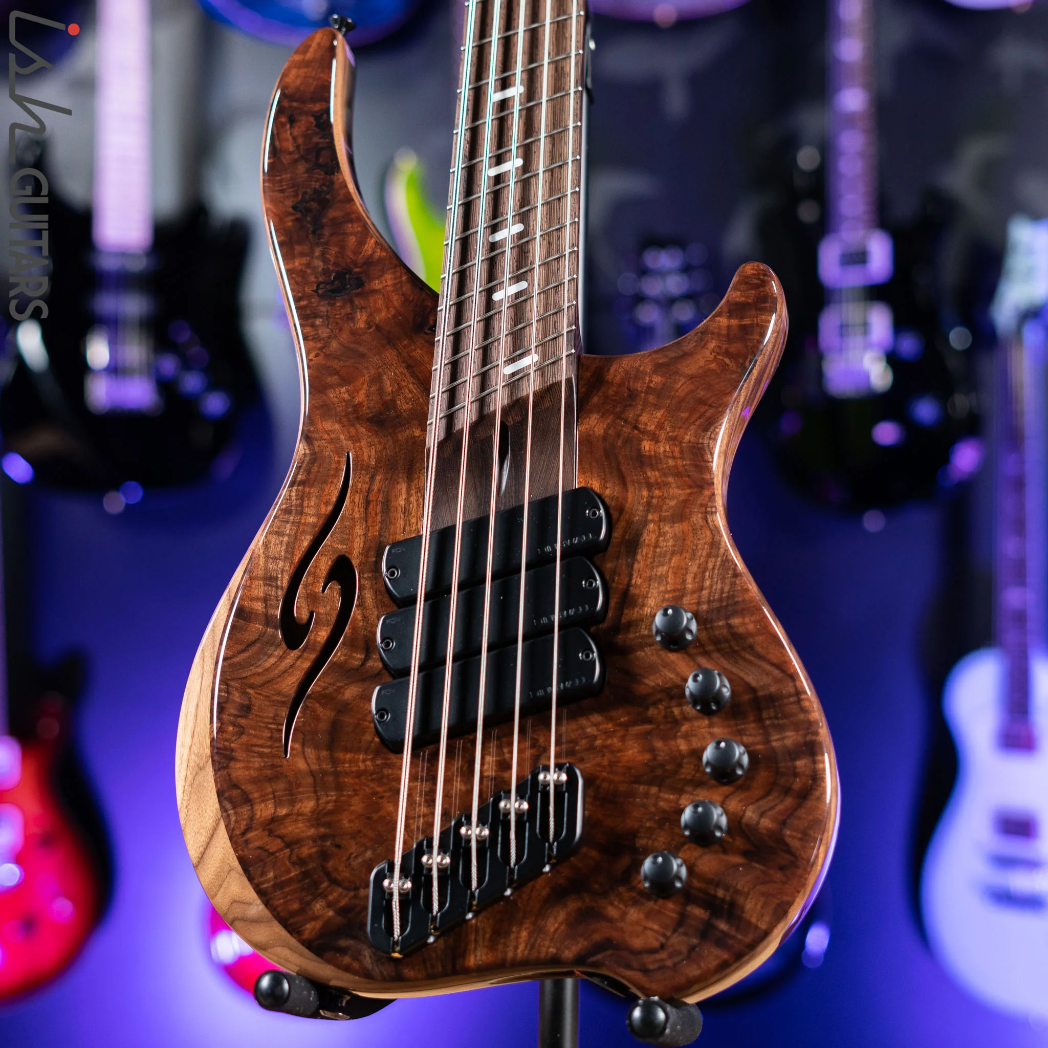 Dingwall Afterburner II Semi-Hollow 5-String Bass Figured Walnut Top Natural