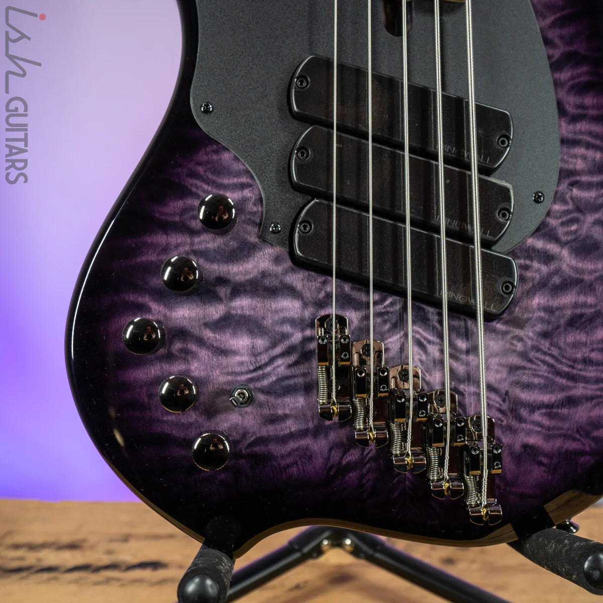 Dingwall 10th Anniversary Combustion LEFT HANDED 5-String 3 PUP Amethystburst Pau Ferro Fretboard - Image 6