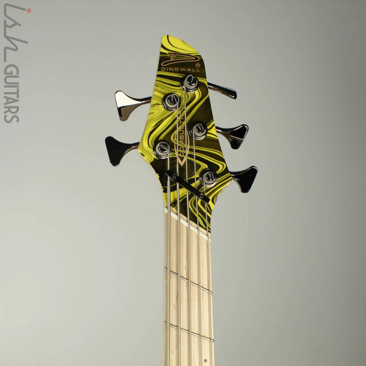 Dingwall Combustion NG-2 5-String Multiscale Bass Ferrari Yellow Swirl Finish - Image 5