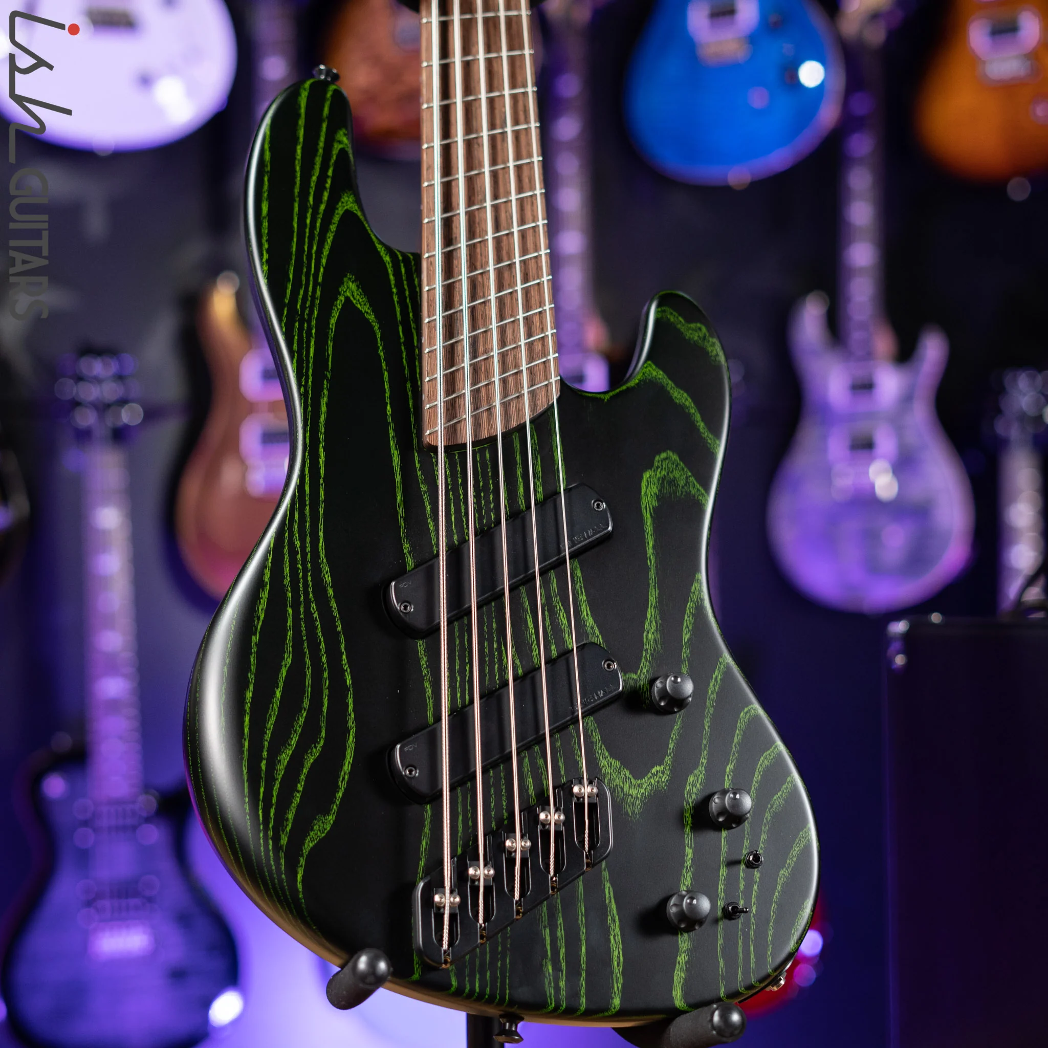 Dingwall Super-J 5-String Bass Satin Black with Green Ceruse