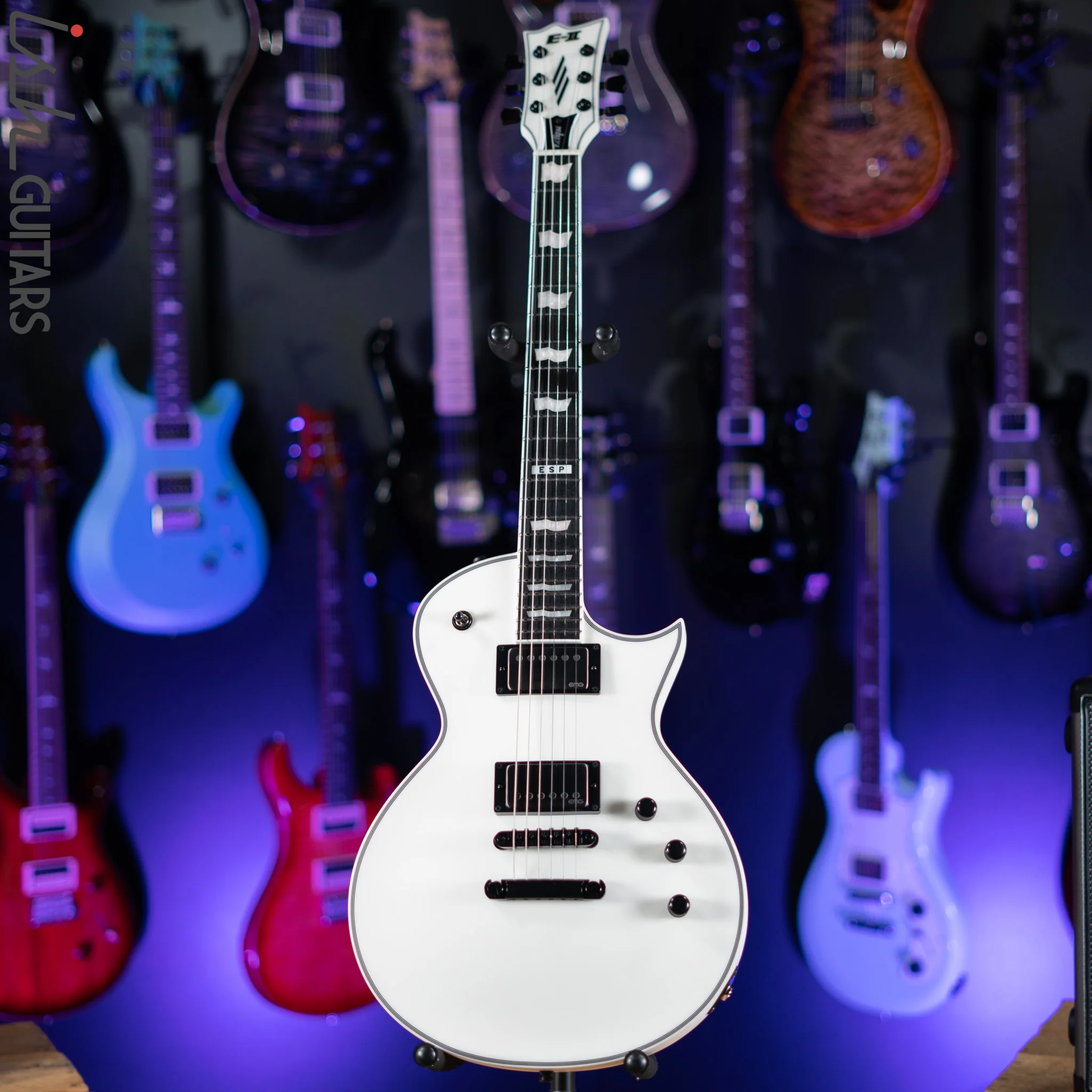ESP E-II Eclipse Electric Guitar Snow White Satin - Image 2