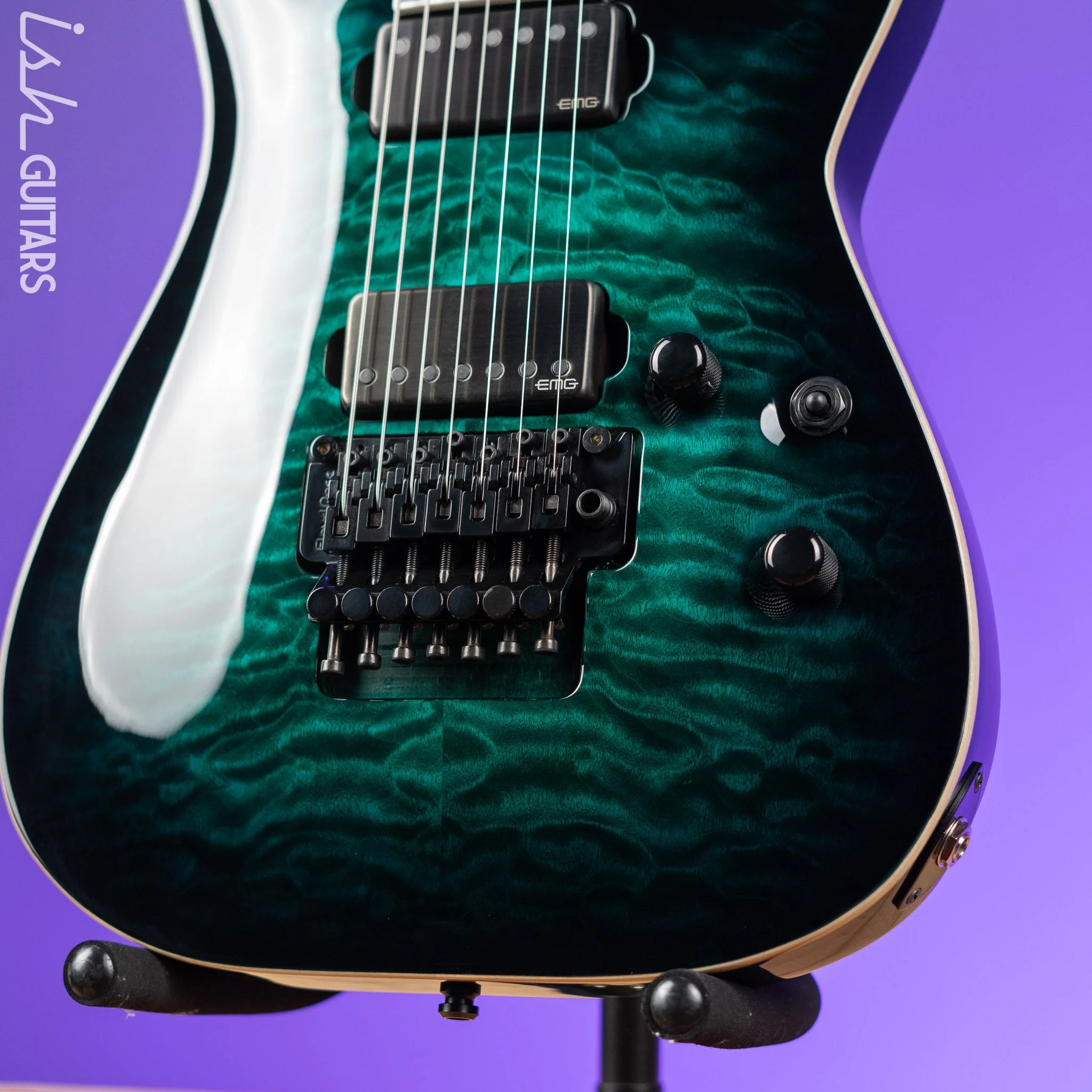 ESP E-II Horizon Floyd Rose 7 String Turquoise Burst - Image 4