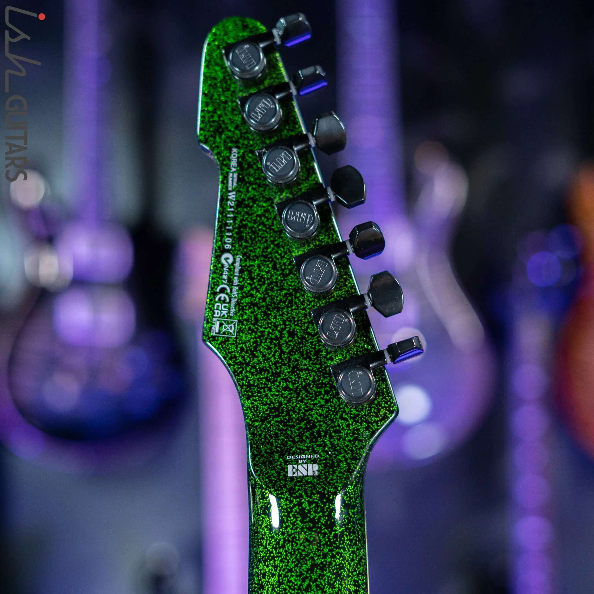 ESP LTD SCT-607 Baritone Green Sparkle Store Demo - Image 11