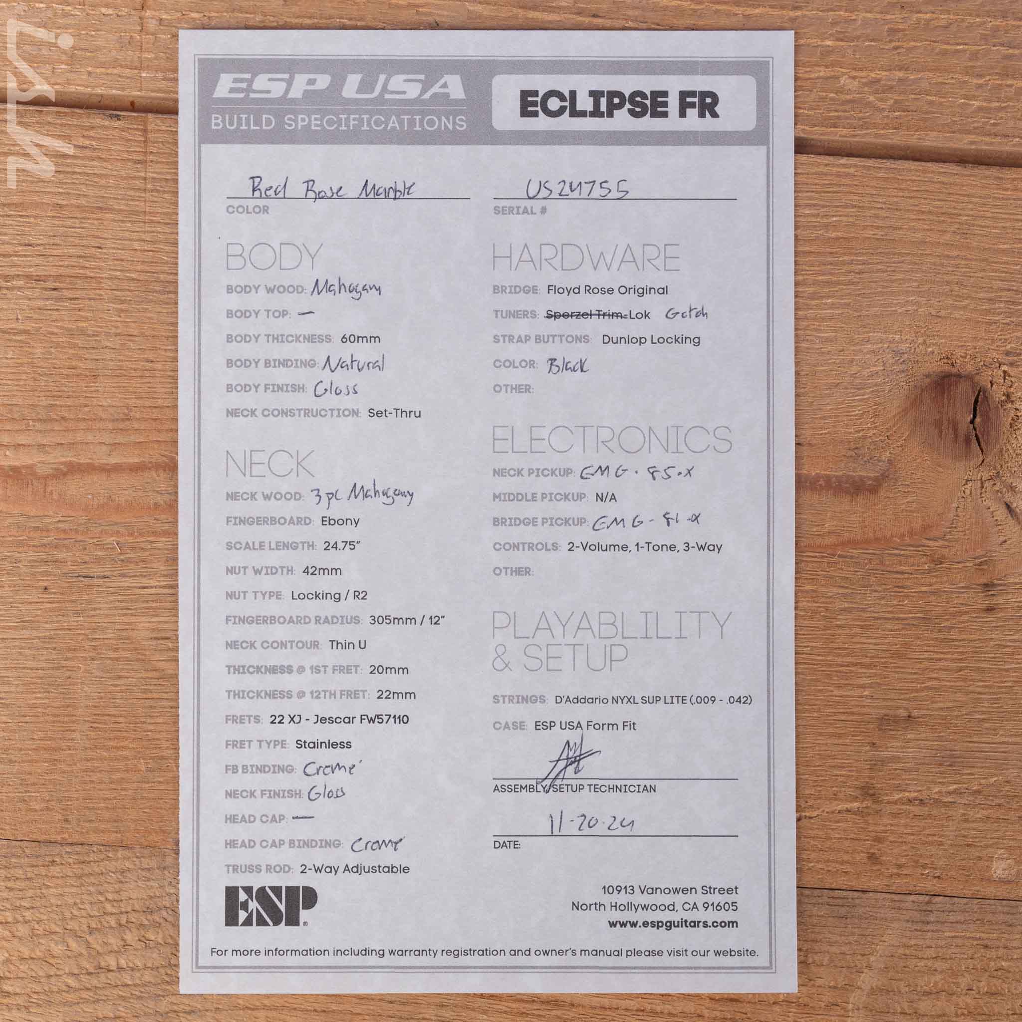 ESP USA Eclipse Red Rose Marble - Image 12