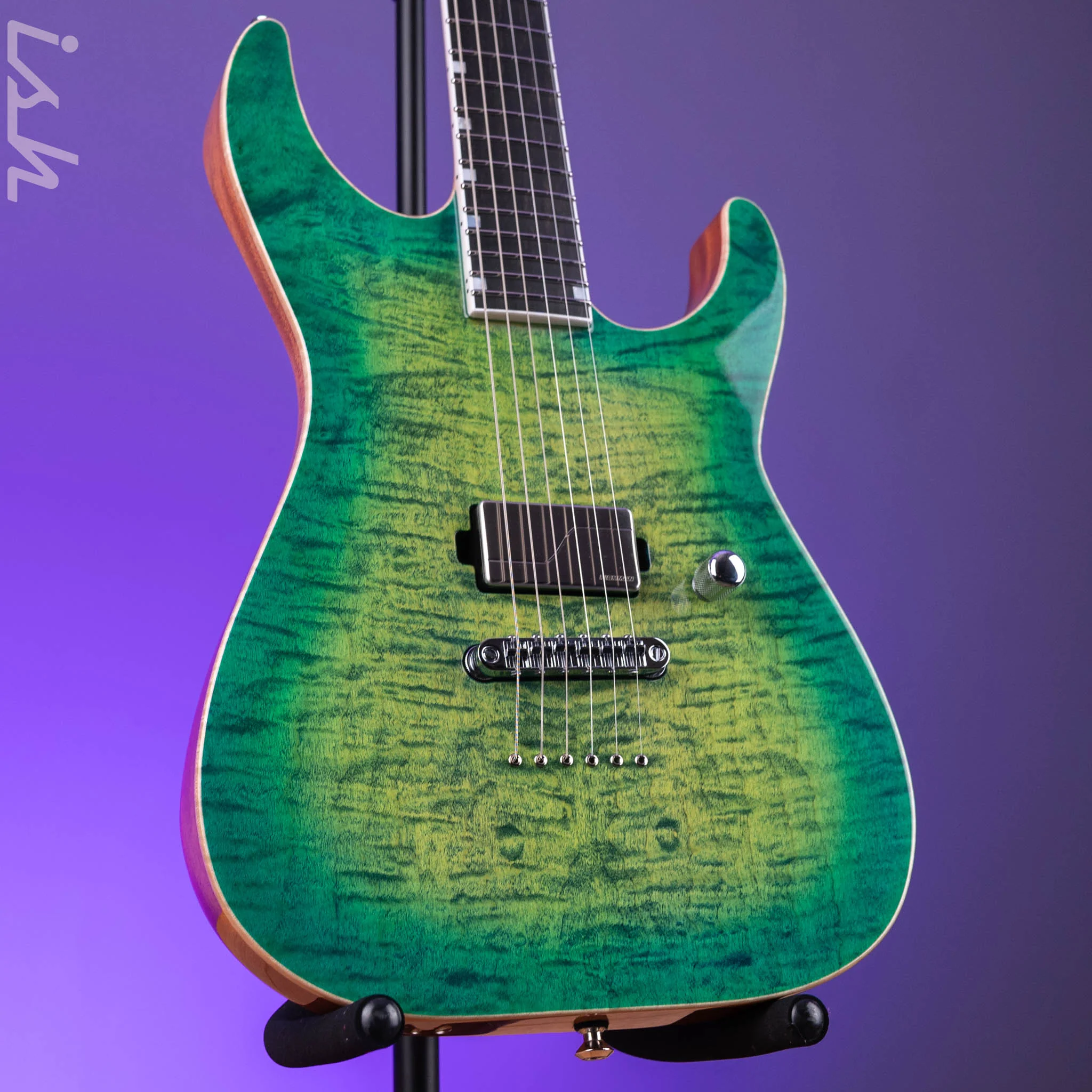 ESP USA M-I NTB NT Lime Burst Quilted Maple