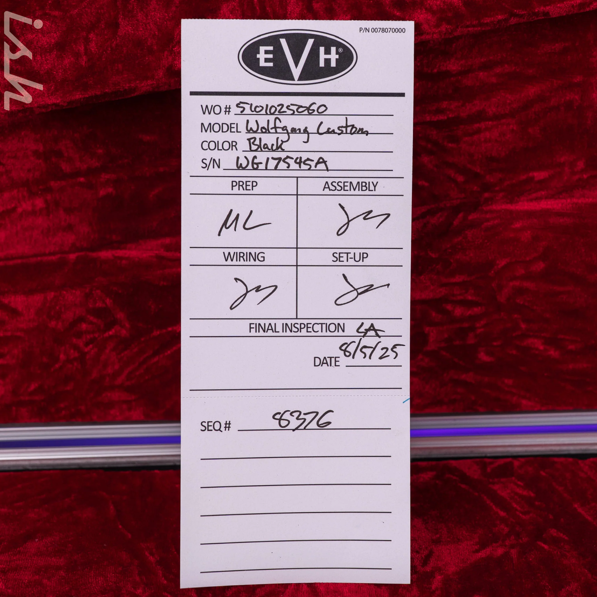 EVH® Custom Shop USA Special Edition Wolfgang® Black Nitro-Tour - Image 13
