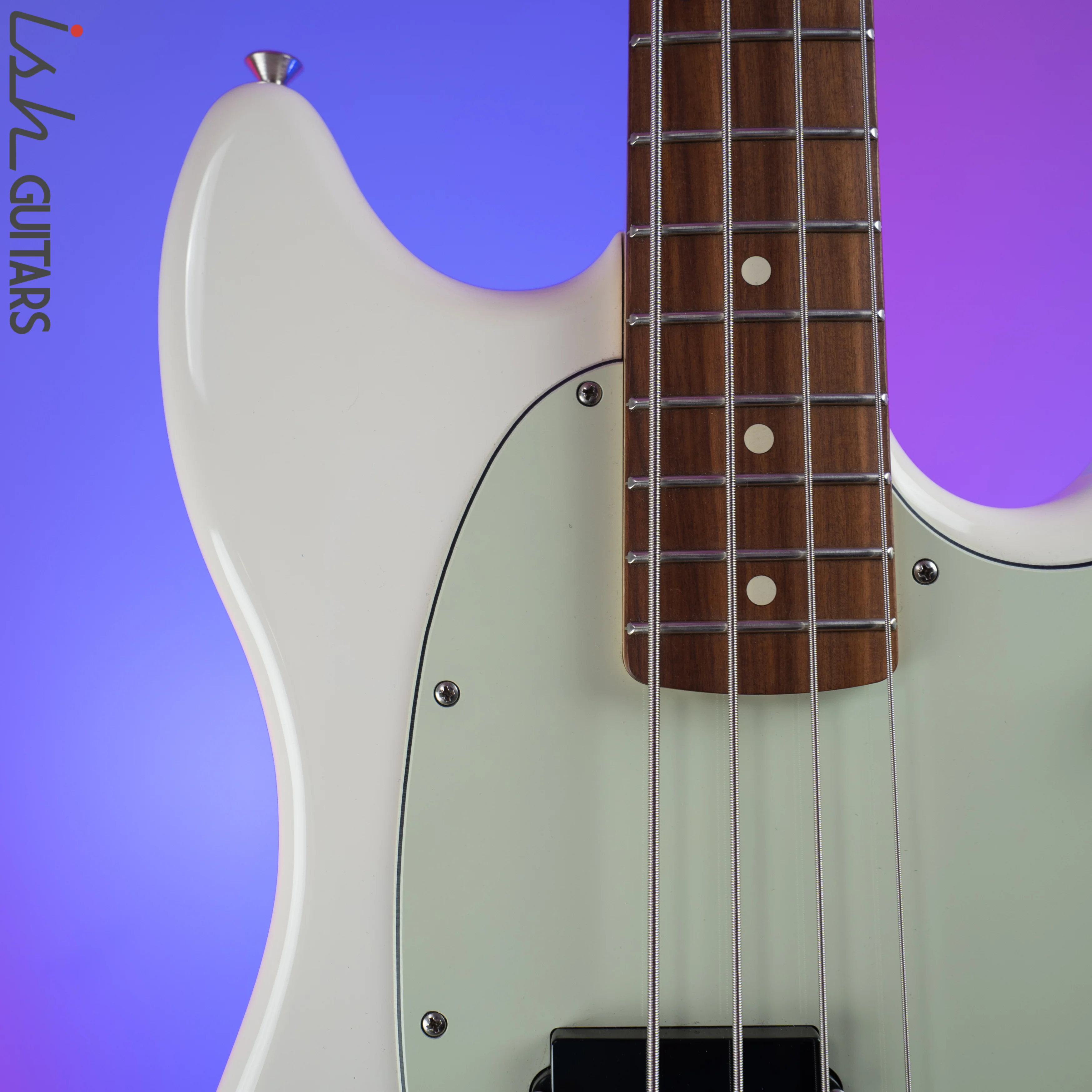 Fender Mustang 4 String PJ Bass Olympic White - Image 3