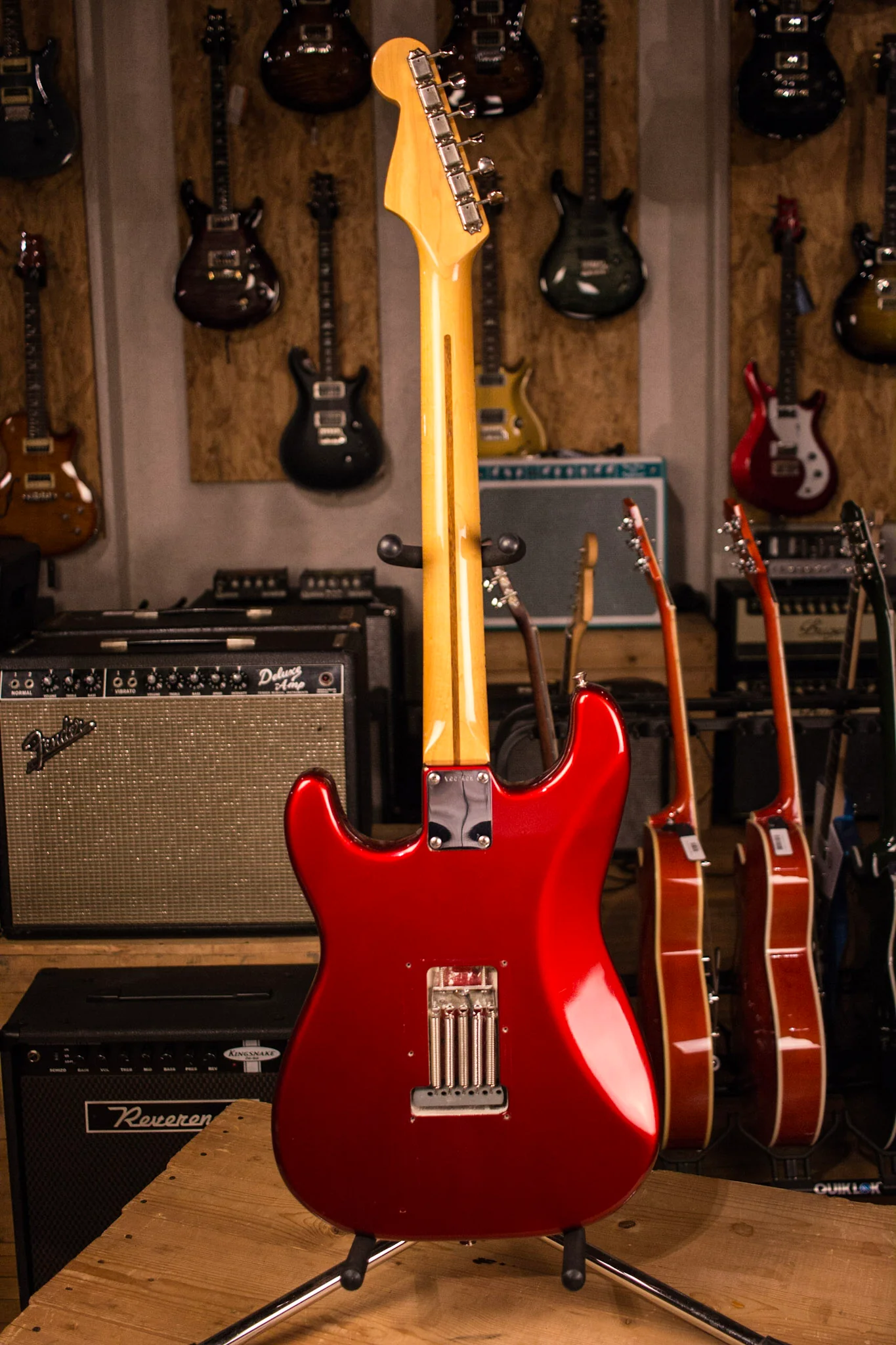 1985 Fender Stratocaster 57 Reissue AVRI Fullerton Candy Apple Red Maple Fretboard - Image 8
