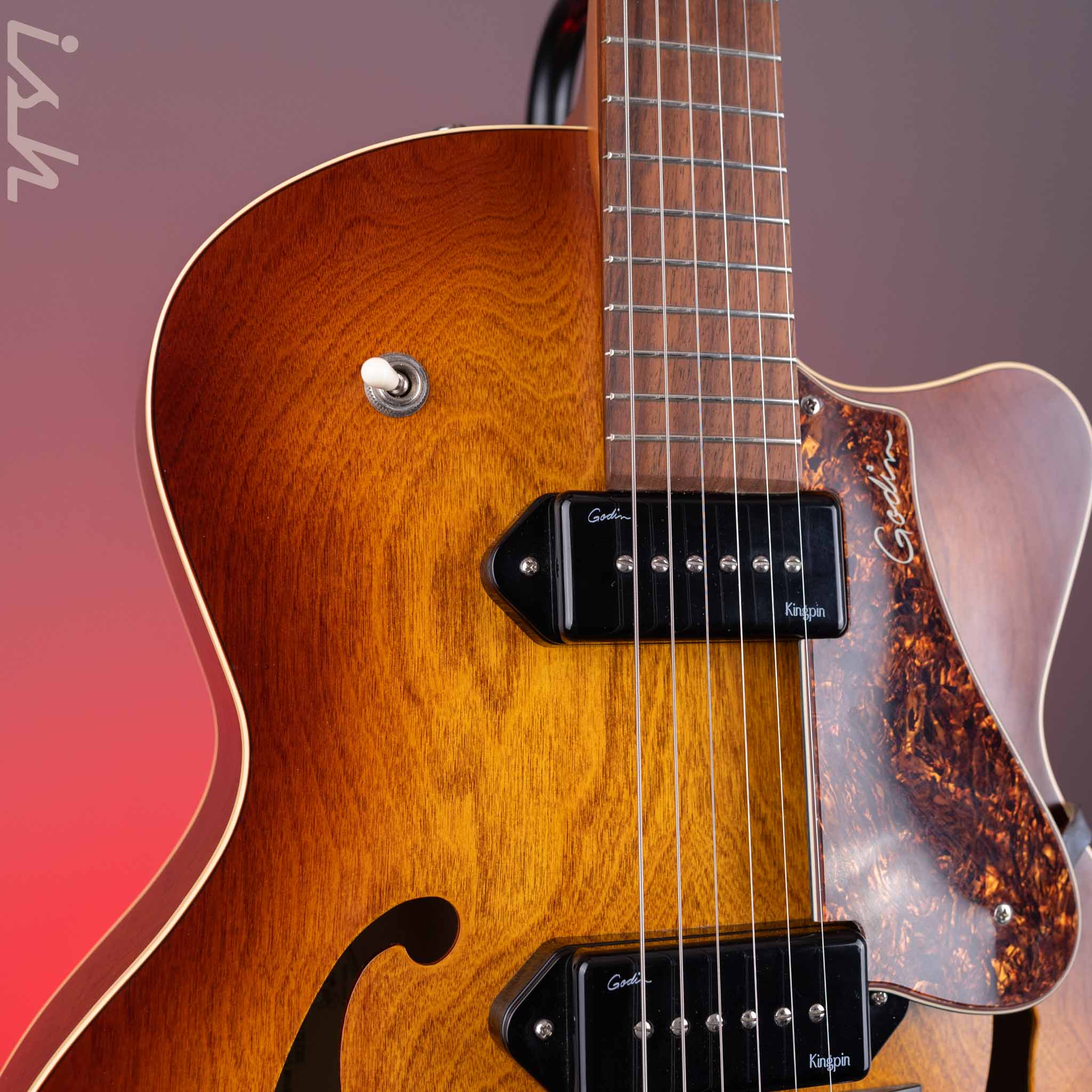 Godin 5th Avenue CW Kingpin II Cognac Burst - Image 3