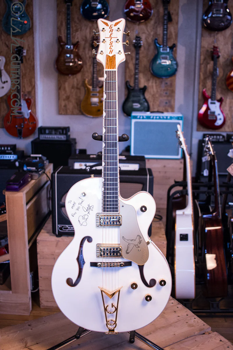 Gretsch G6139-CB White Falcon Center Block Signed by Brian Setzer and Johnny “Spazz” Hatton - Image 2