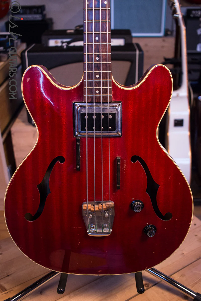 Guild Starfire Bass Guitar 1967 Cherry Vintage w/ Original Case Brazilian Rosewood Fretboard