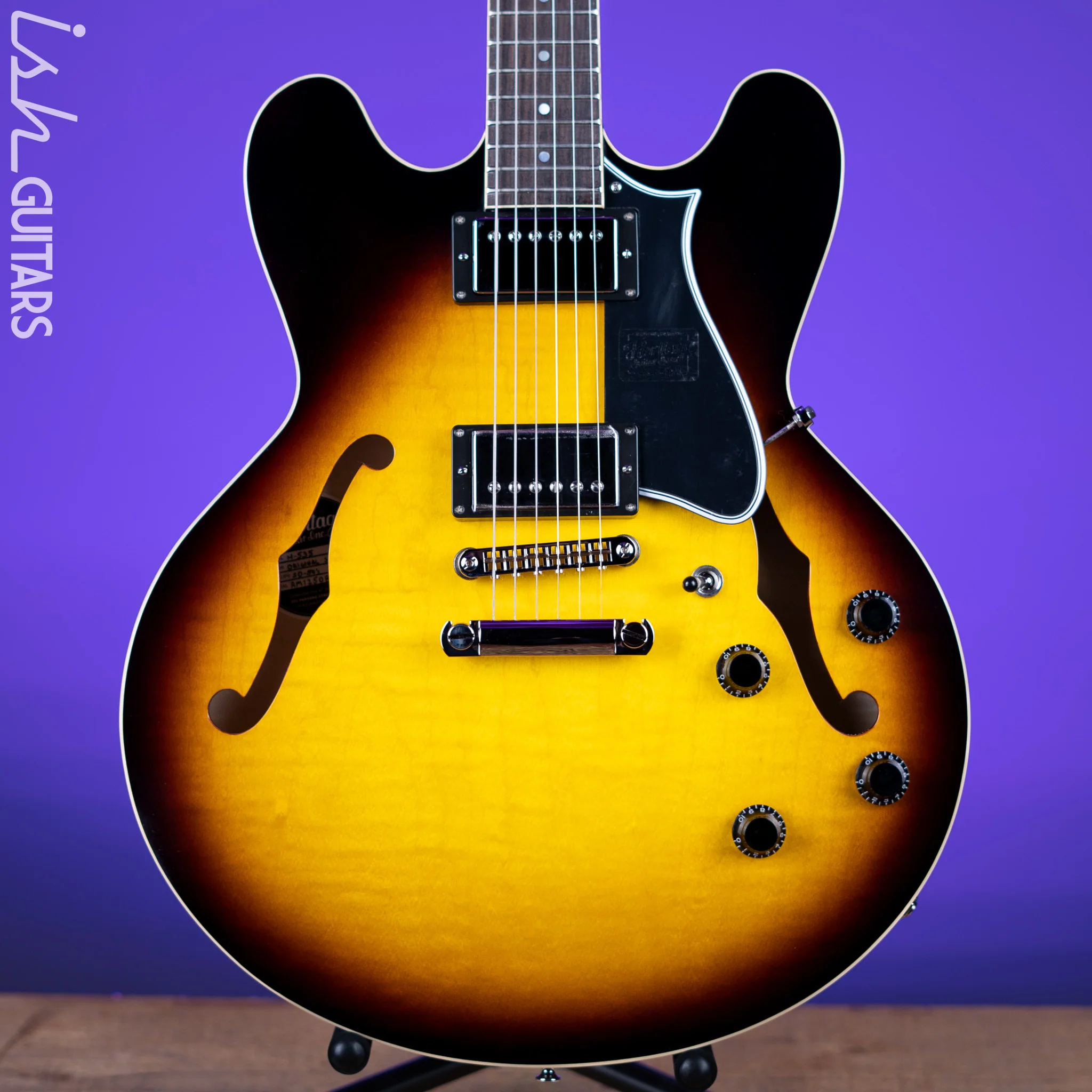 Heritage H-535 Semi-Hollow Electric Guitar Original Sunburst