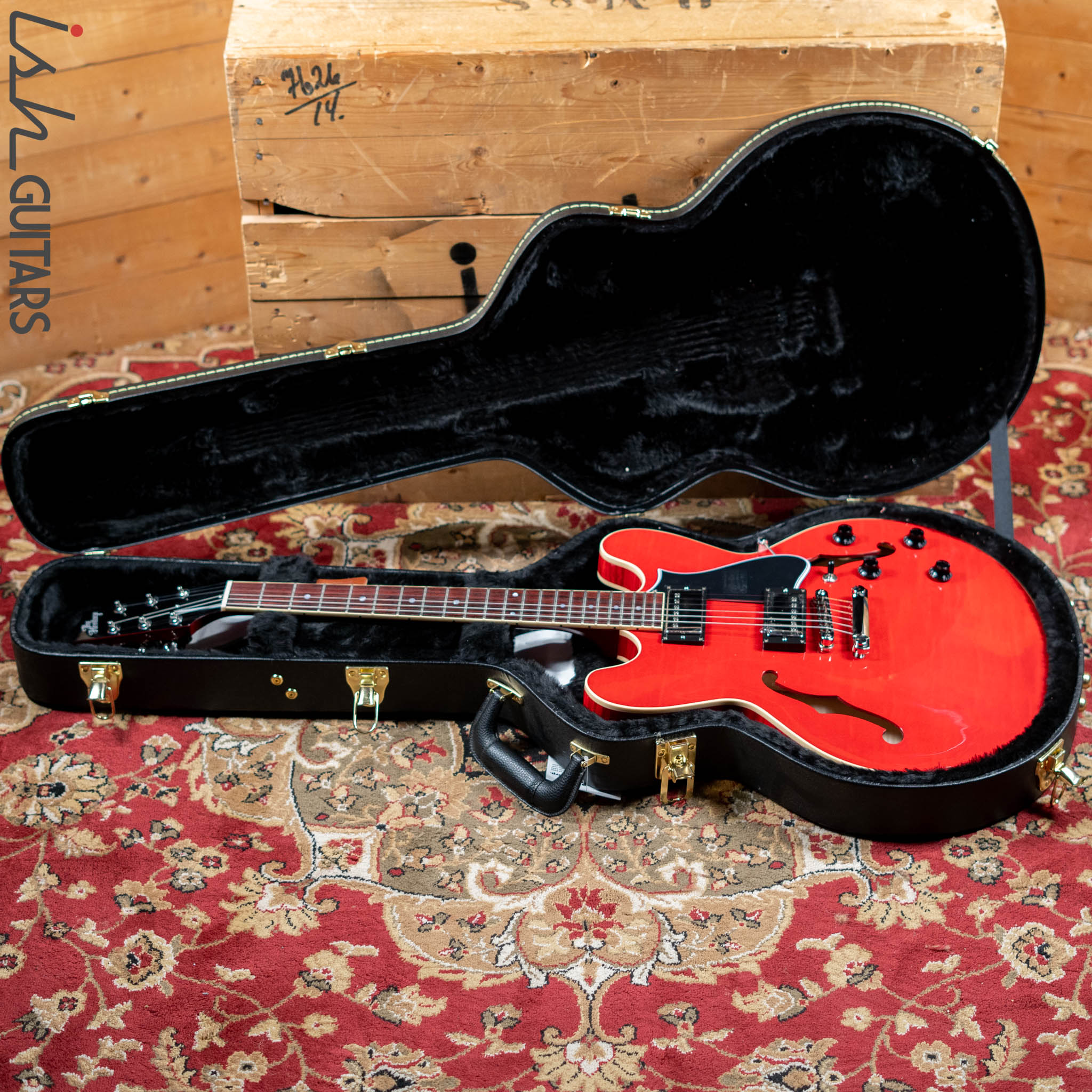 Heritage Standard H-535 Semi-Hollow Electric Guitar Trans Cherry Red - Image 12