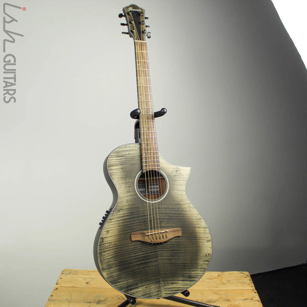 Ibanez AEWC32FM Acoustic Electric Guitar - Glacier Black Low Gloss - Image 2