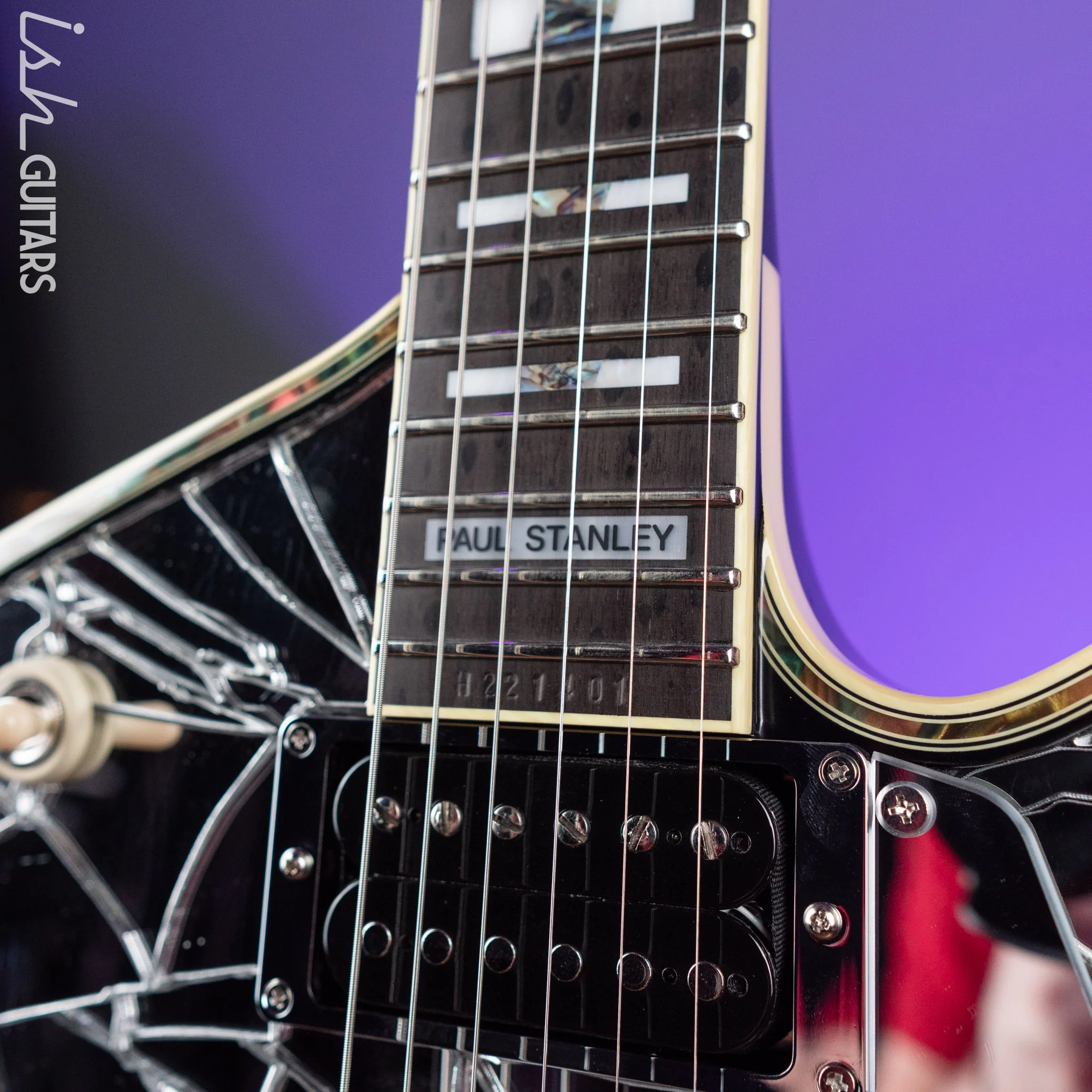 Ibanez Custom Shop PS1CM Paul Stanley Cracked Mirror Electric Guitar - Image 5